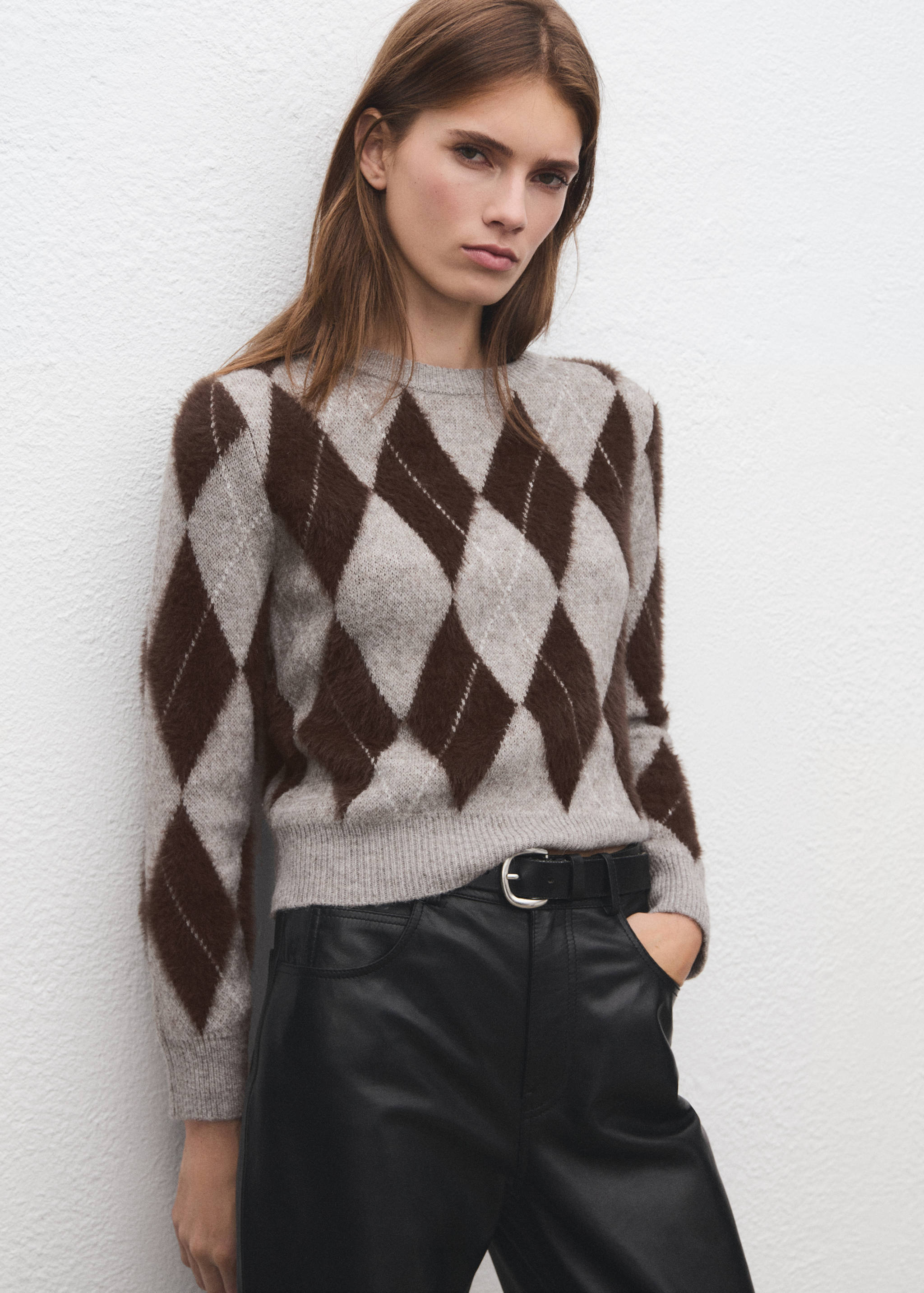 Argyle knit sweater - Medium plane