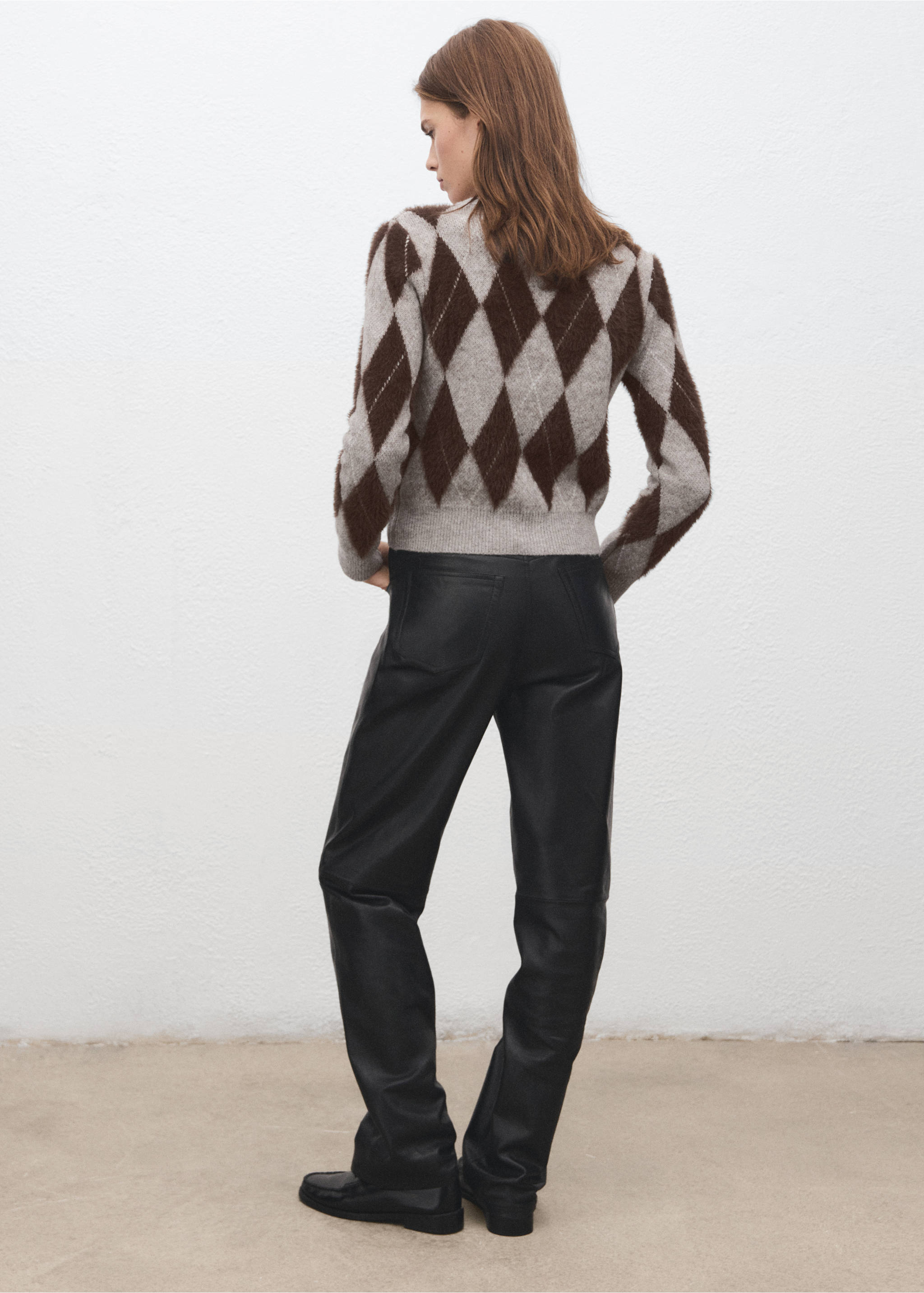 Argyle knit sweater - Reverse of the article, Light/Pastel Grey. Ref: 17007827-00.