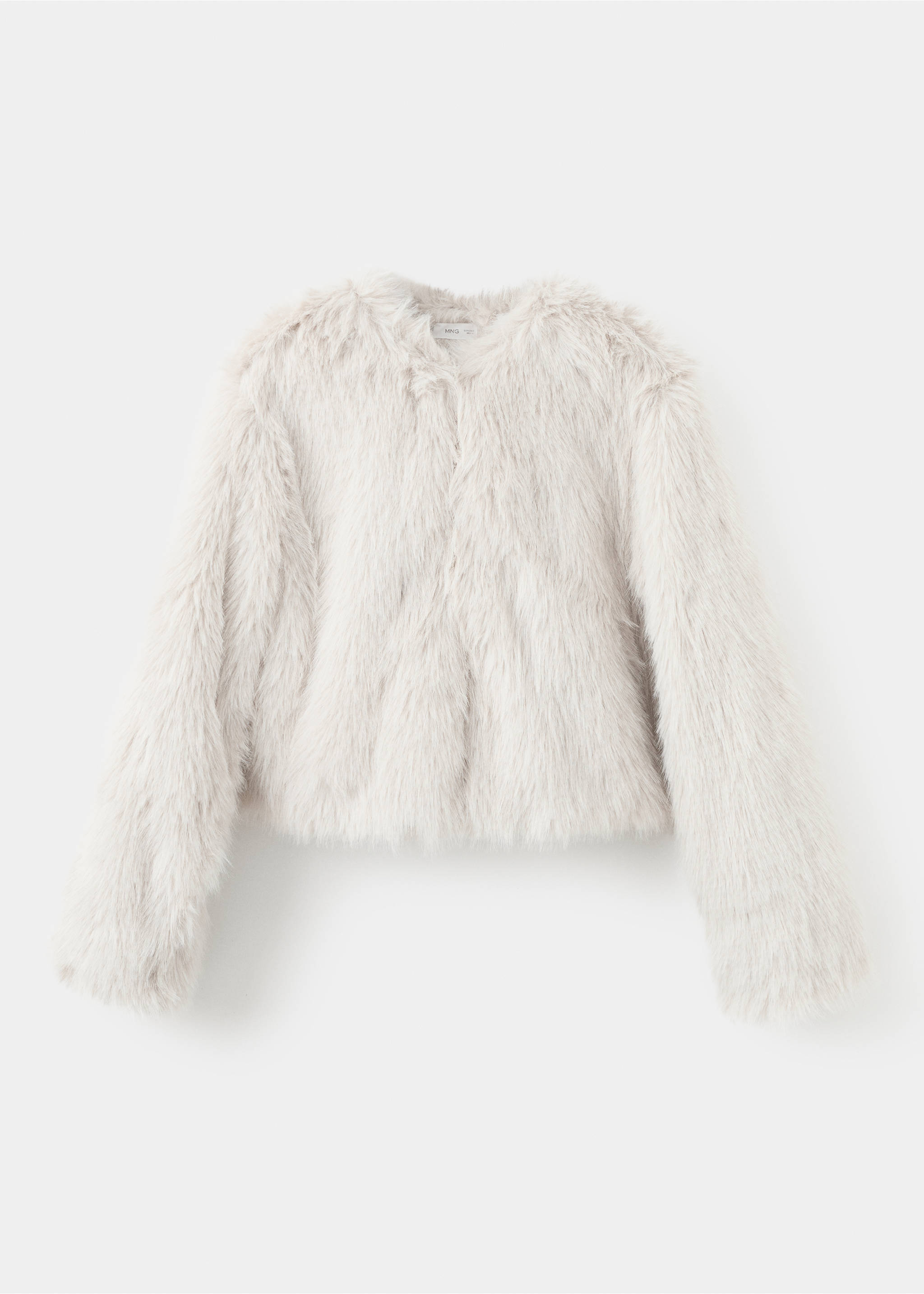 Fur-effect coat - Article without model, Ecru. Ref: 17007886-00.