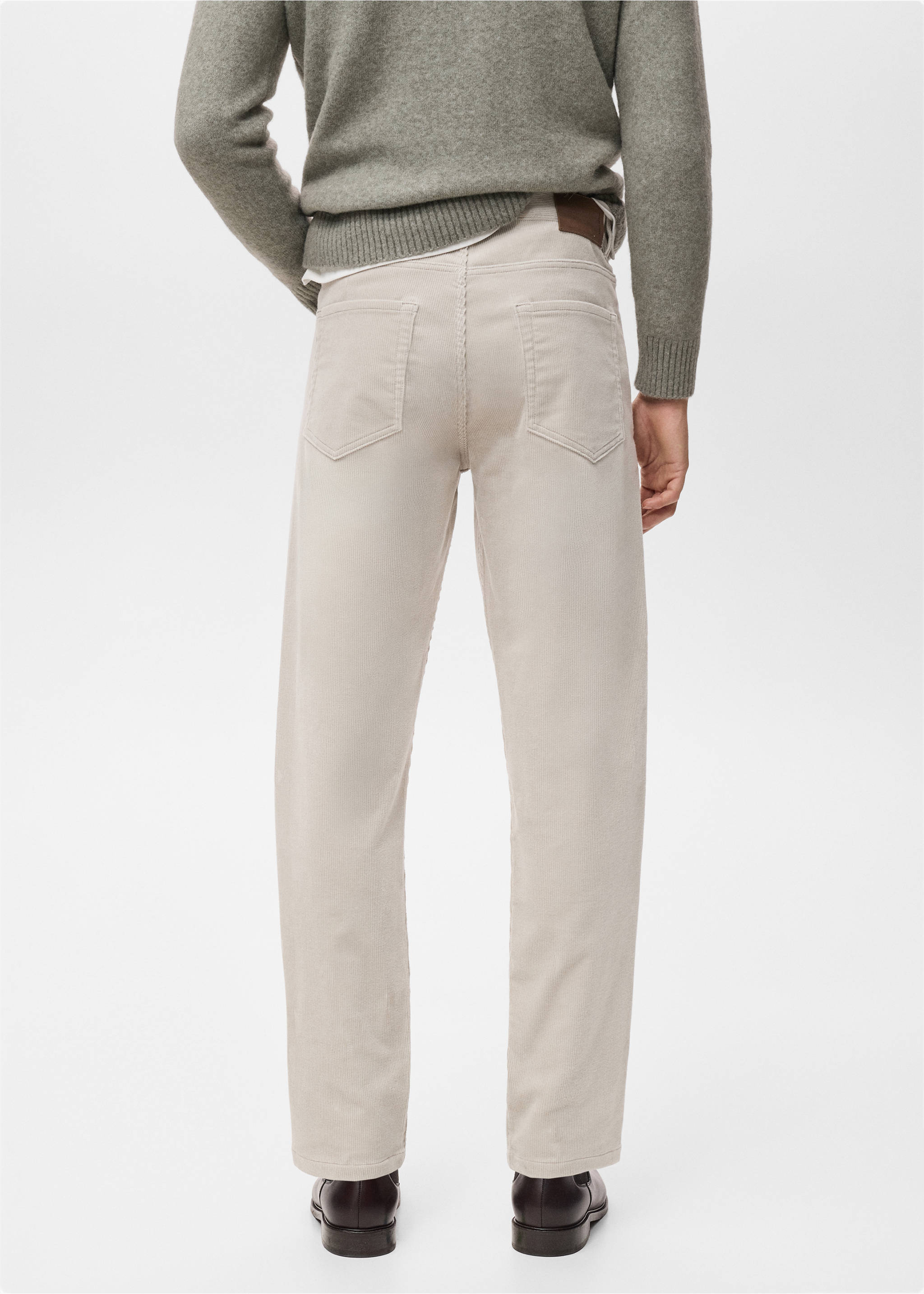 Pantalón pana regular fit - Reverso del artículo, Beige. Ref: 17007889-00.