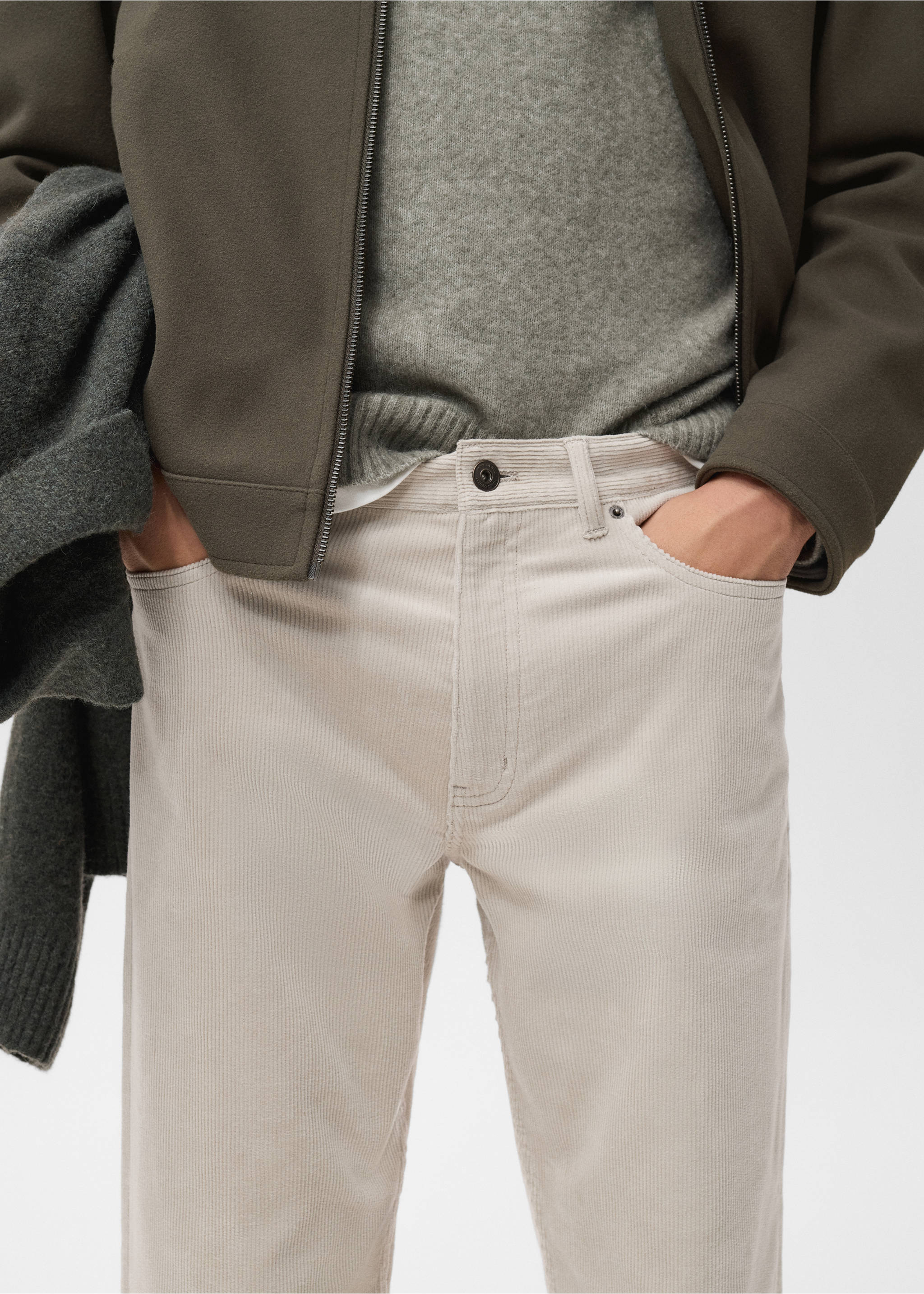 Pantalón pana regular fit - Detalle del artículo 1, Beige. Ref: 17007889-00.