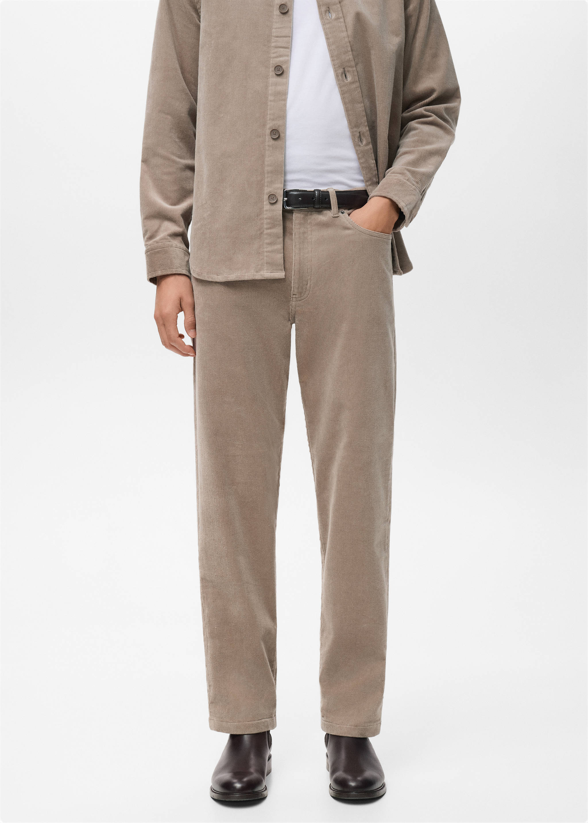 Pantalón pana regular fit - Plano medio