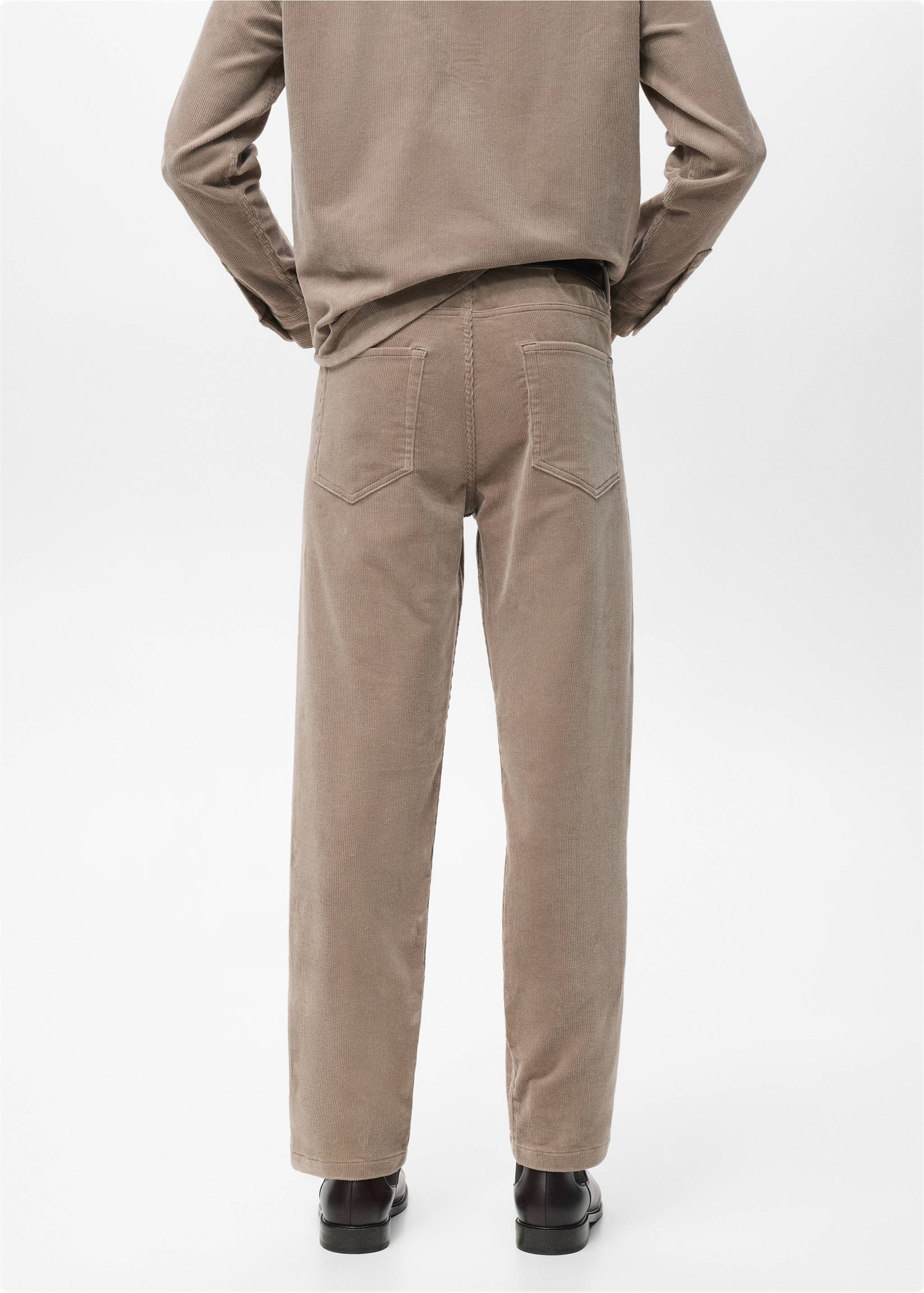 Pantalón pana regular fit - Reverso del artículo, Gris visón. Ref: 17007889-00.