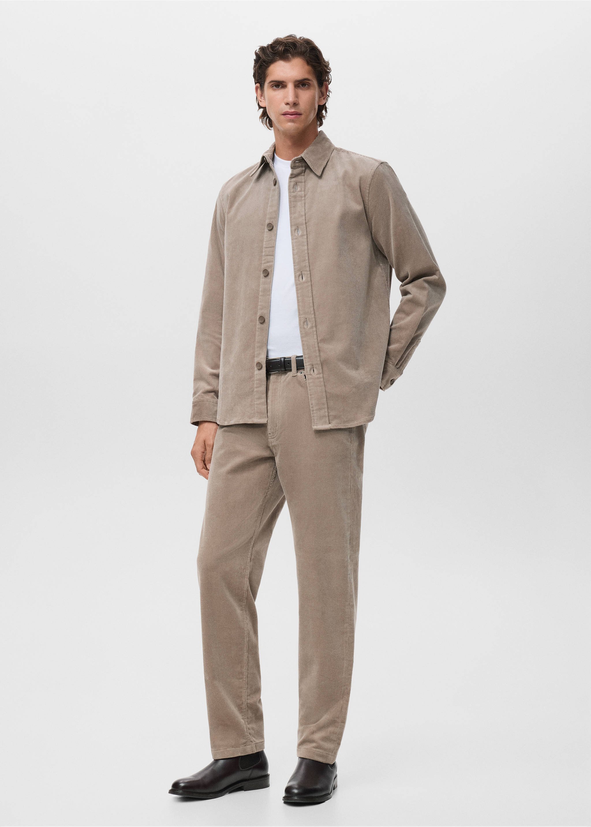 Pantalón pana regular fit - Detalle del artículo 2, Gris visón. Ref: 17007889-00.