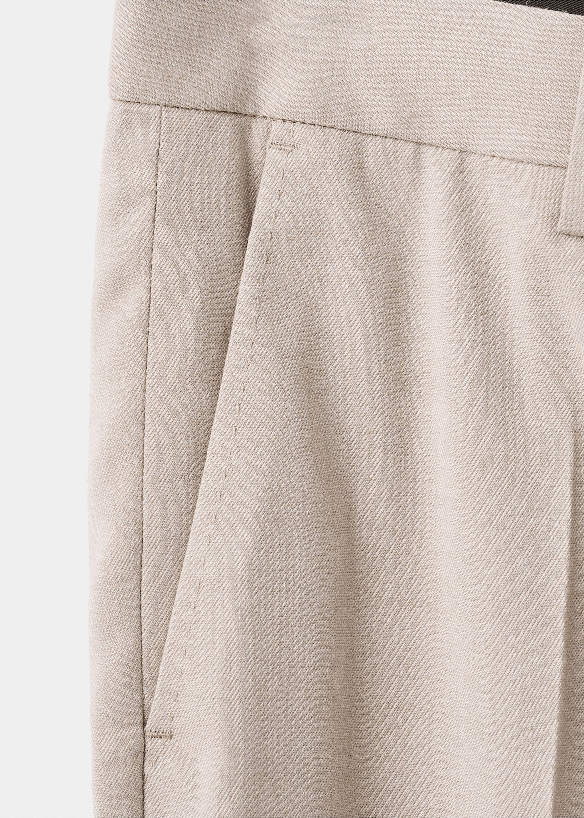 Fluid regular-fit trousers - Details of the article 0, Beige. Ref: 17007890-00.