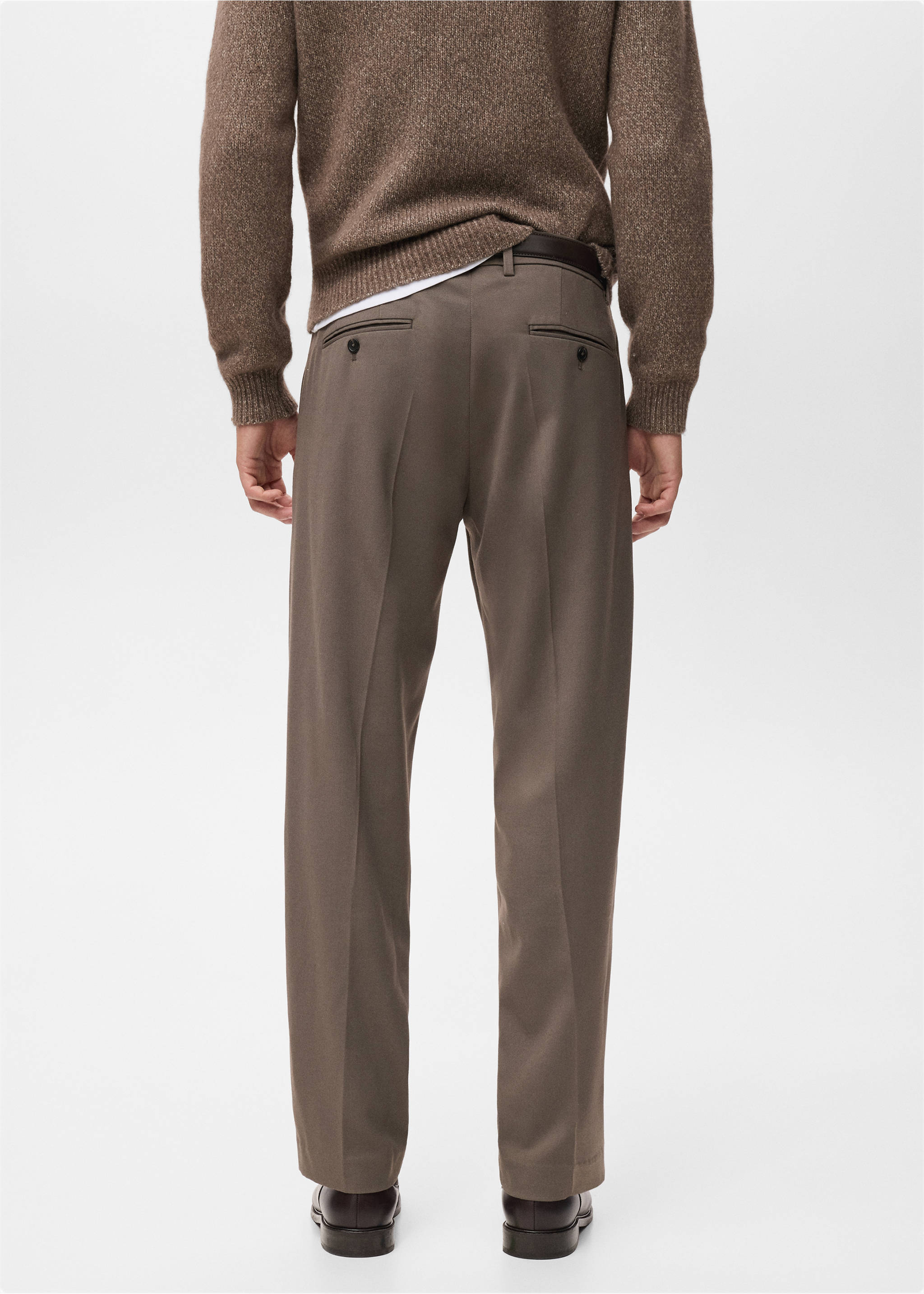Fluid regular-fit trousers - Reverse of the article, Medium Brown. Ref: 17007890-00.