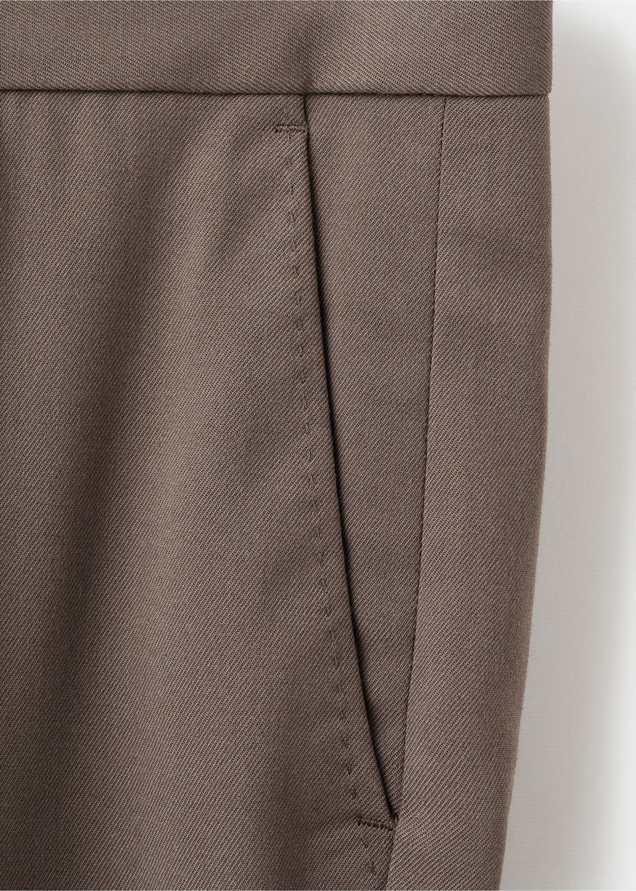 Fluid regular-fit trousers - Details of the article 0, Medium Brown. Ref: 17007890-00.