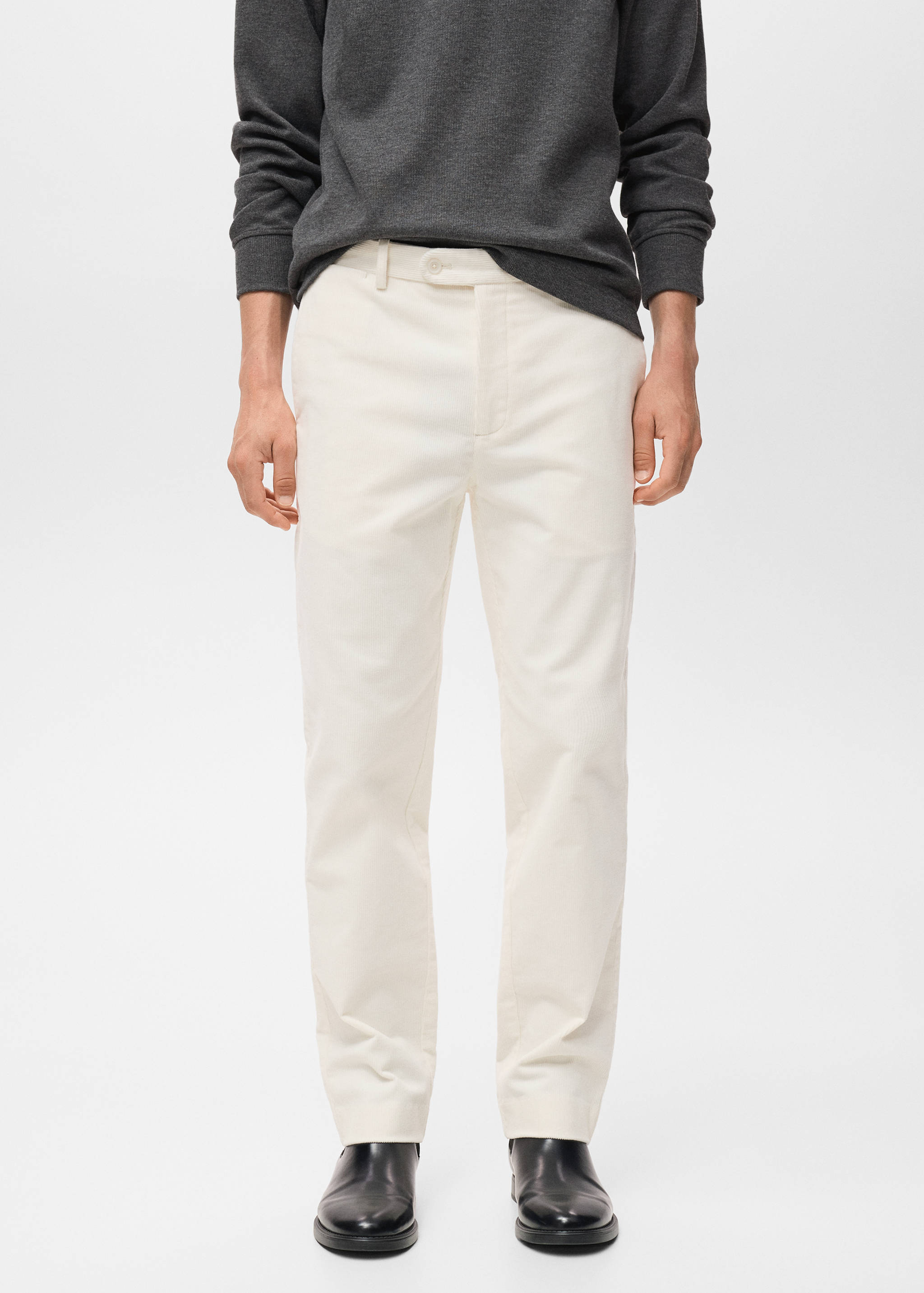 Pantalón regular fit algodón pana - Plano medio