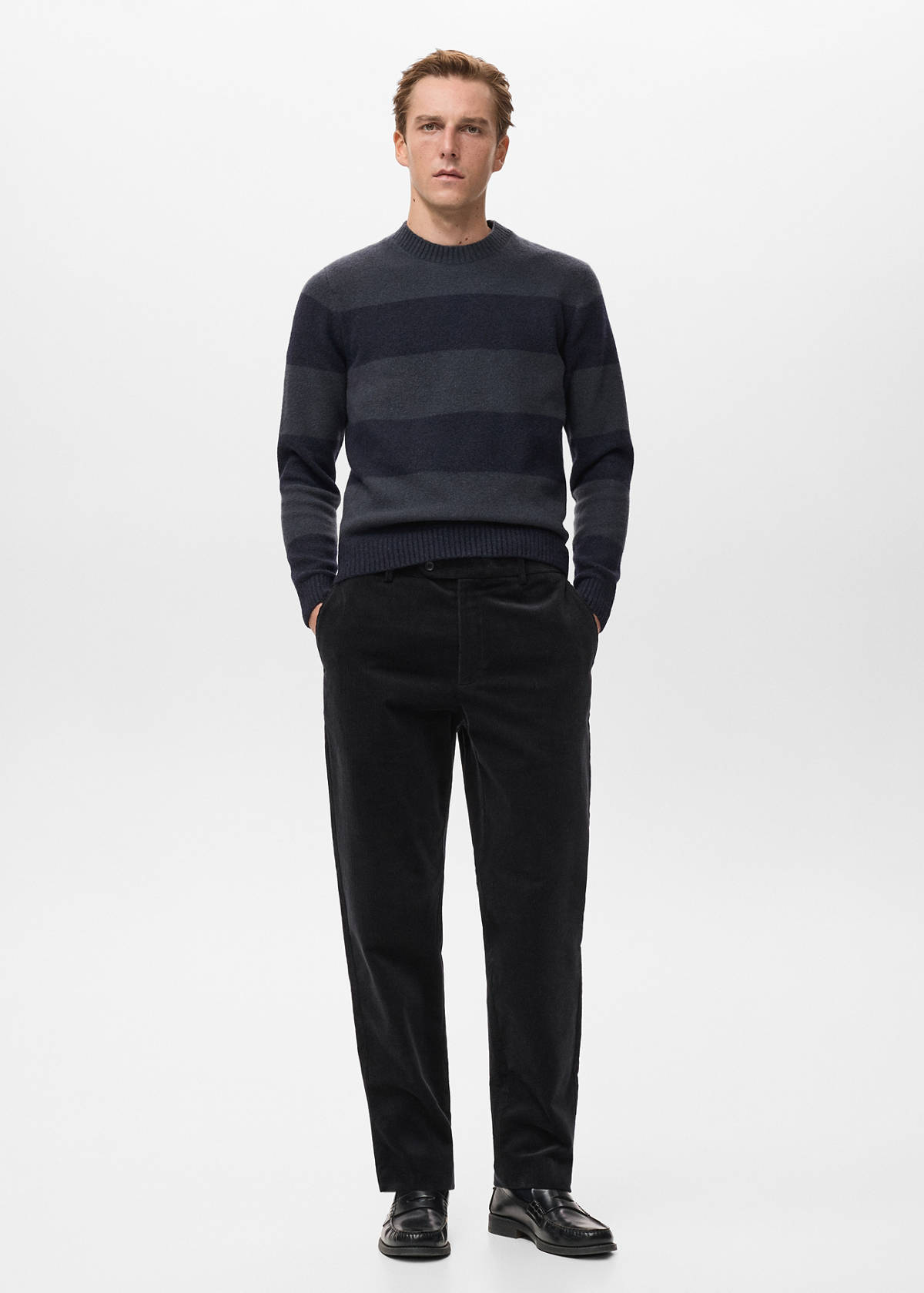 Regular fit corduroy cotton trousers