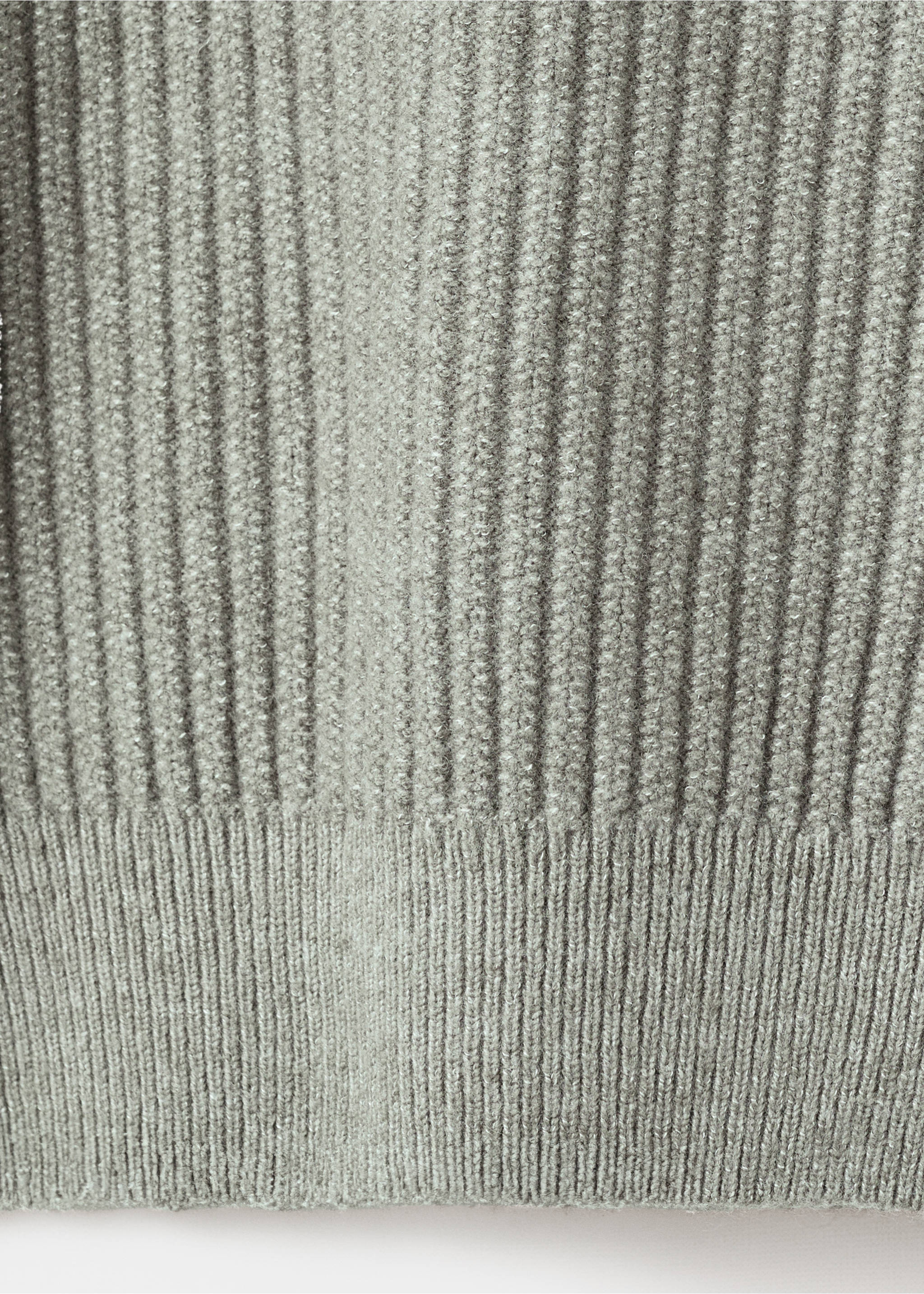 Ribbed sweater with zip neck - Details of the article 0, Pastel Green. Ref: 17007899-00.