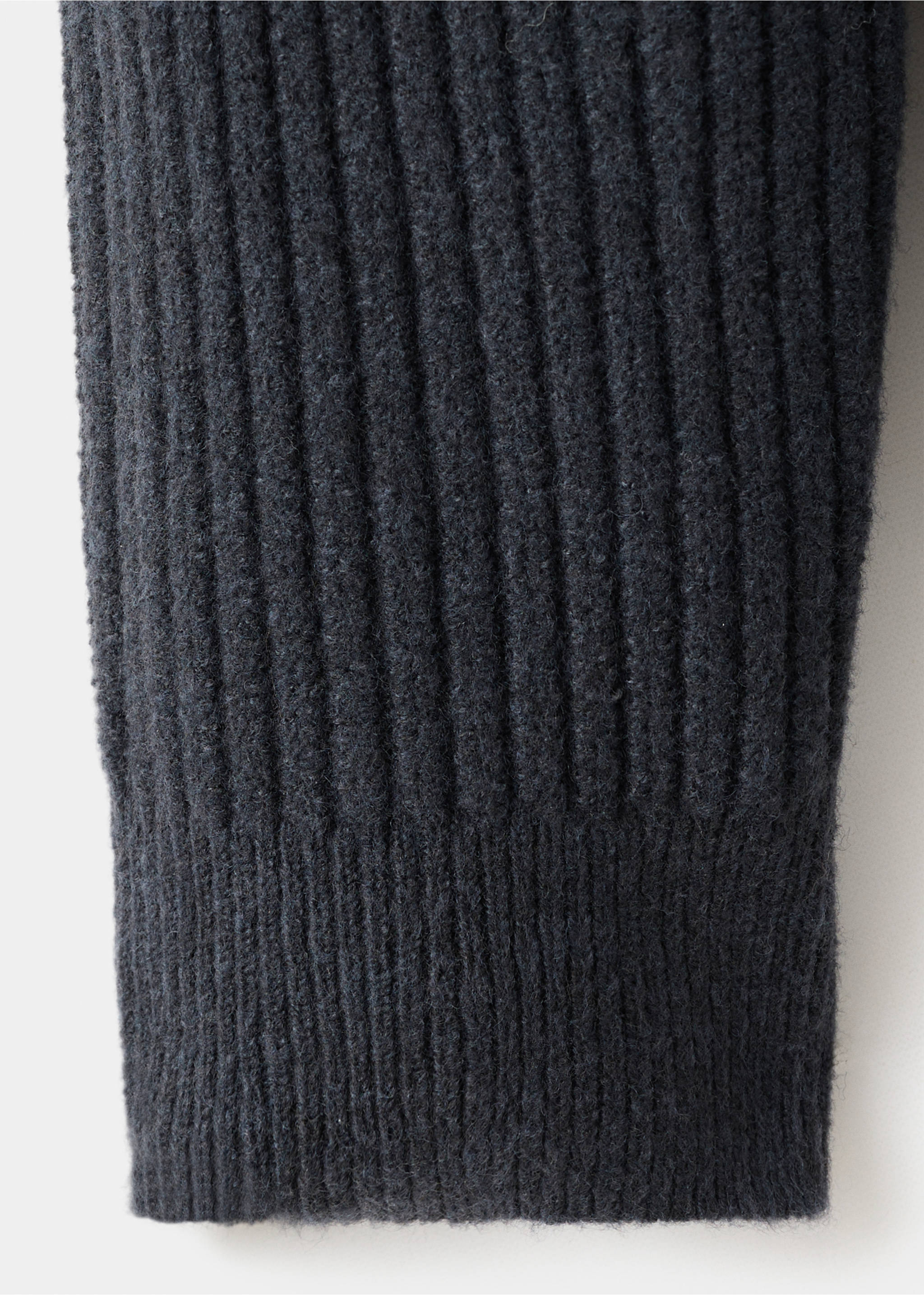 Ribbed sweater with zip neck - Details of the article 0, Indigo Blue. Ref: 17007899-00.