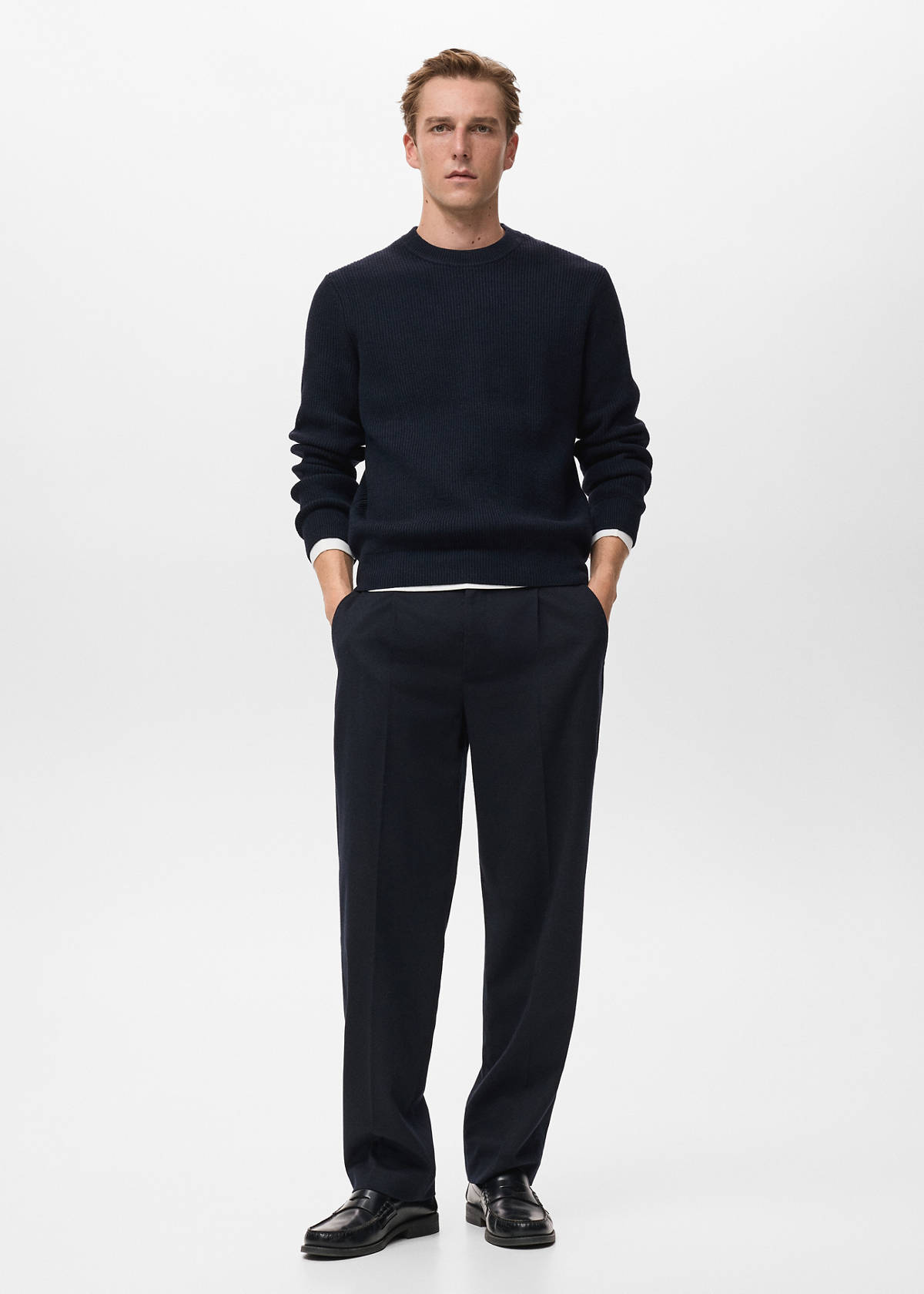 Knitted ribbed sweater