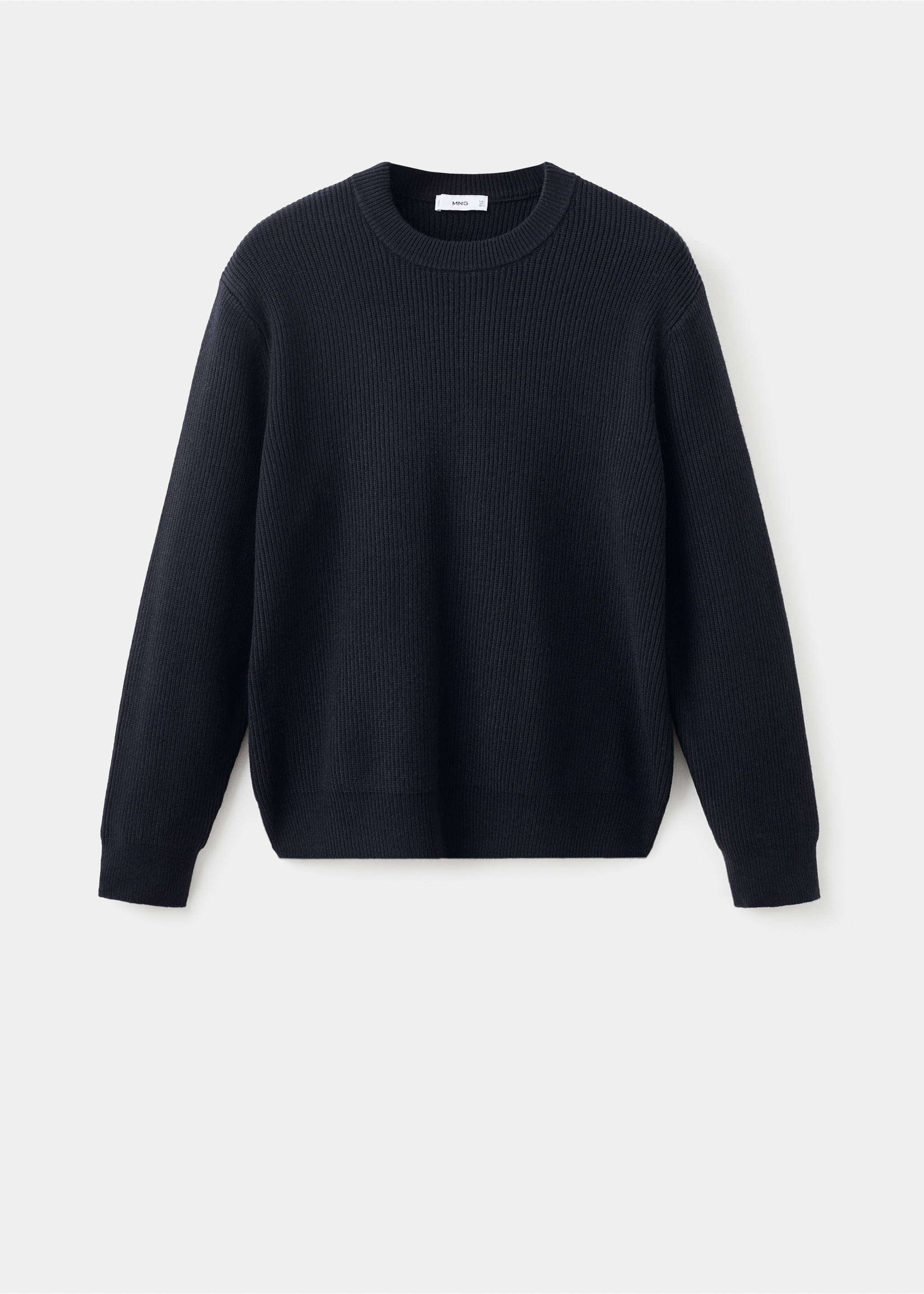 Dark navy blue ribbed knit jumper with a crew neck., Navy. Ref: 17007900-00.