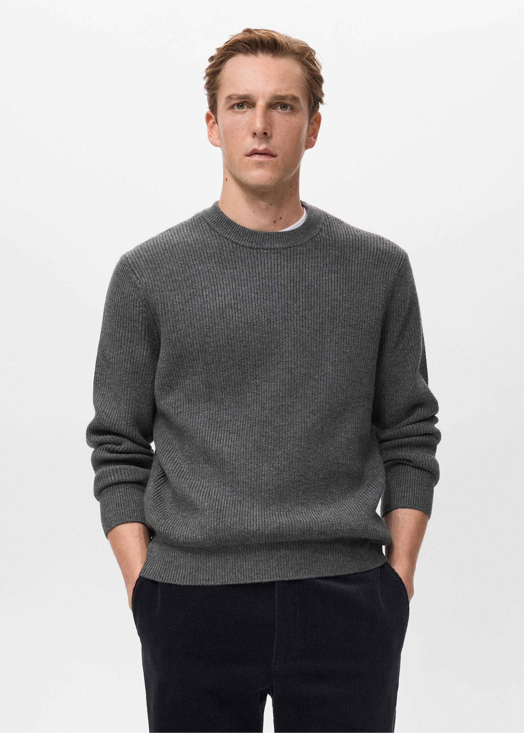 Jersey punto canalé - Plano medio, Gris oscuro vigoré. Ref: 17007900-00.