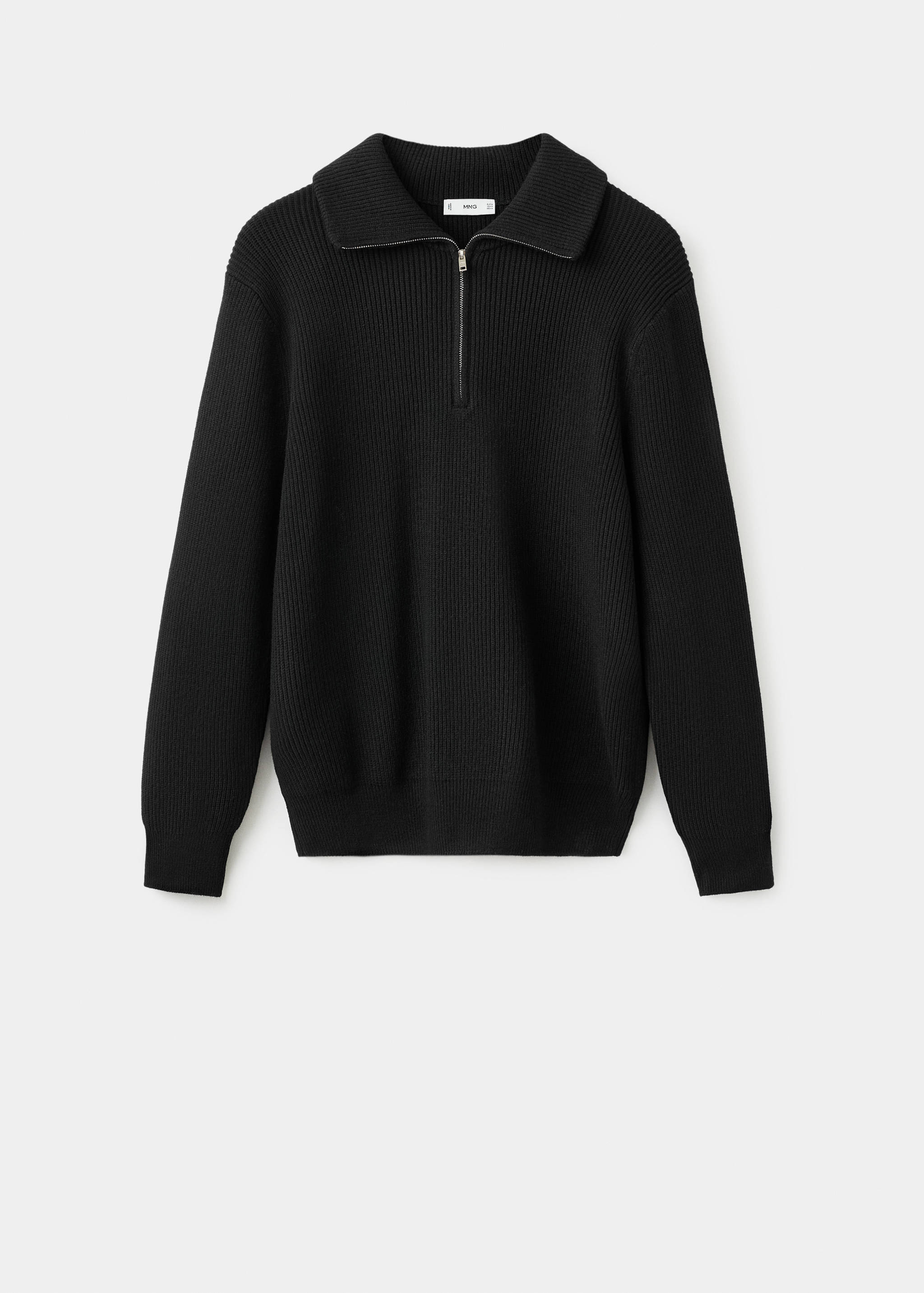 Knitted sweater with zip collar - Article without model
