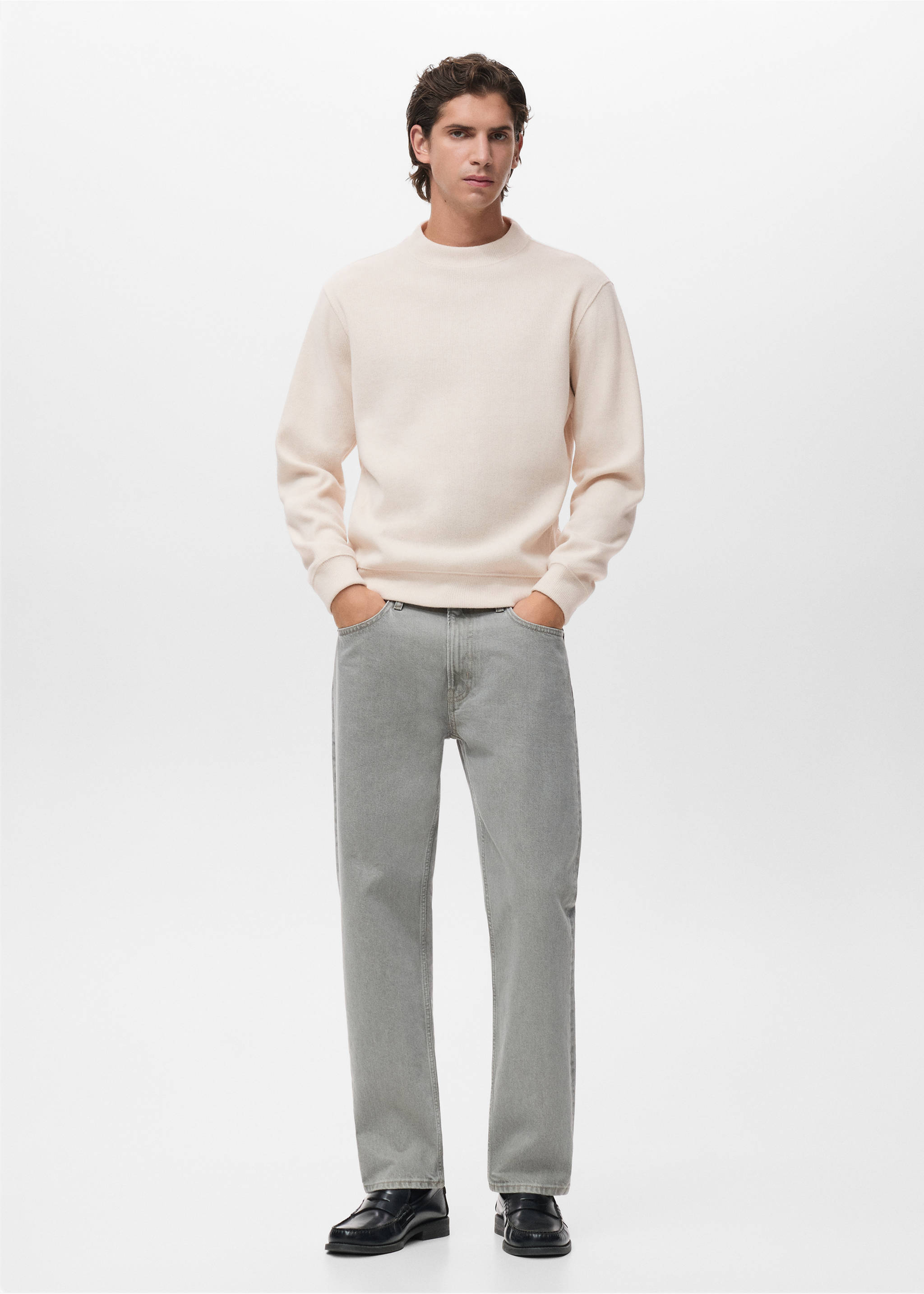 Regular Fit Sweatshirt aus Strick - Allgemeine Ansicht, Ecru. Ref: 17007902-00.