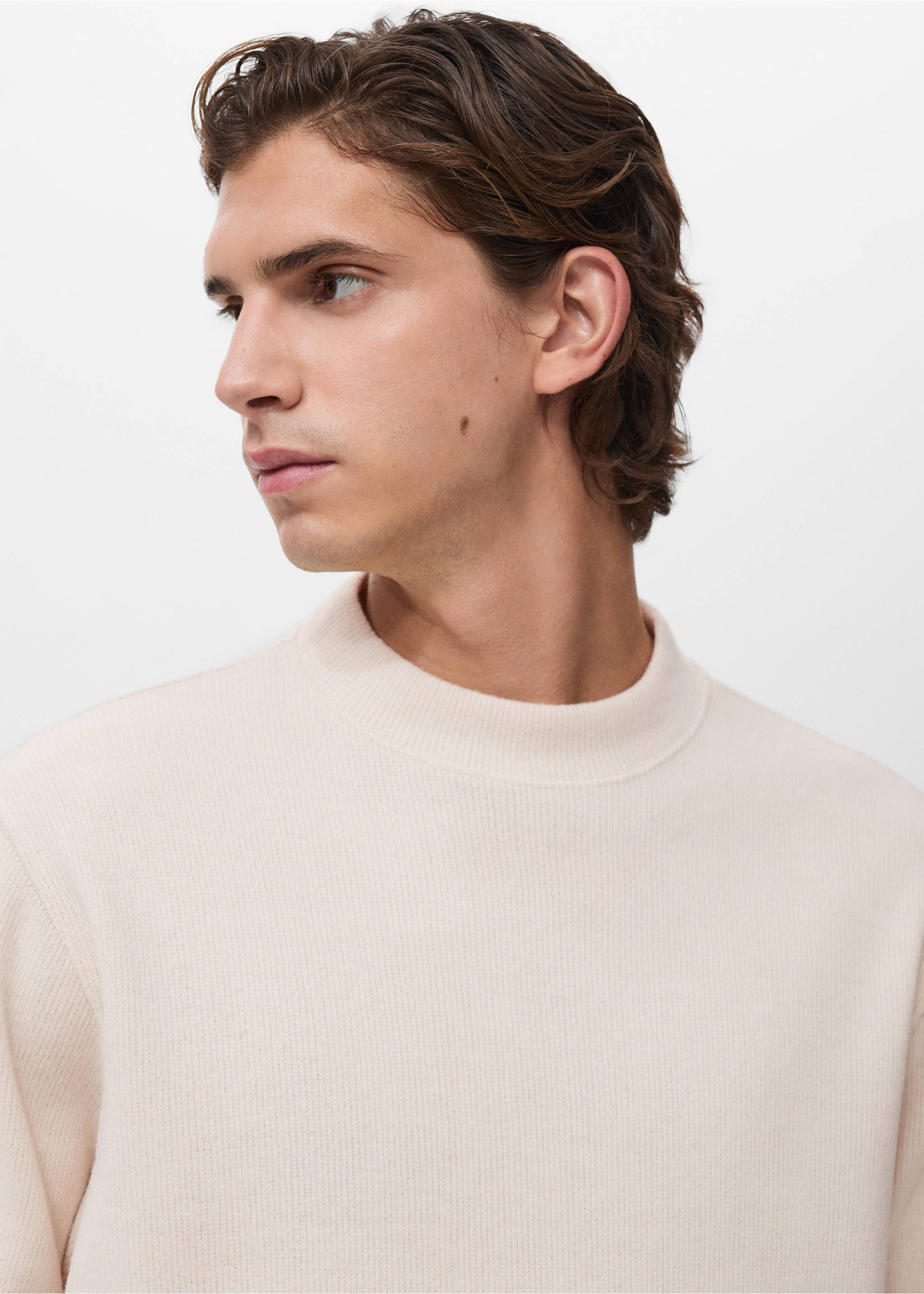 Regular Fit Sweatshirt aus Strick - Detail des Artikels 1, Ecru. Ref: 17007902-00.