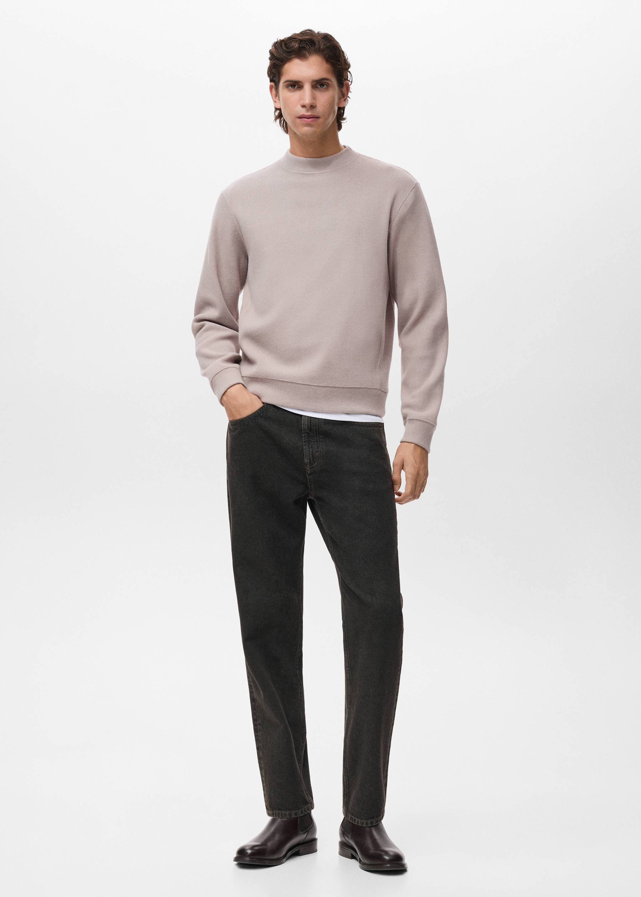 Regular Fit Sweatshirt aus Strick - Allgemeine Ansicht