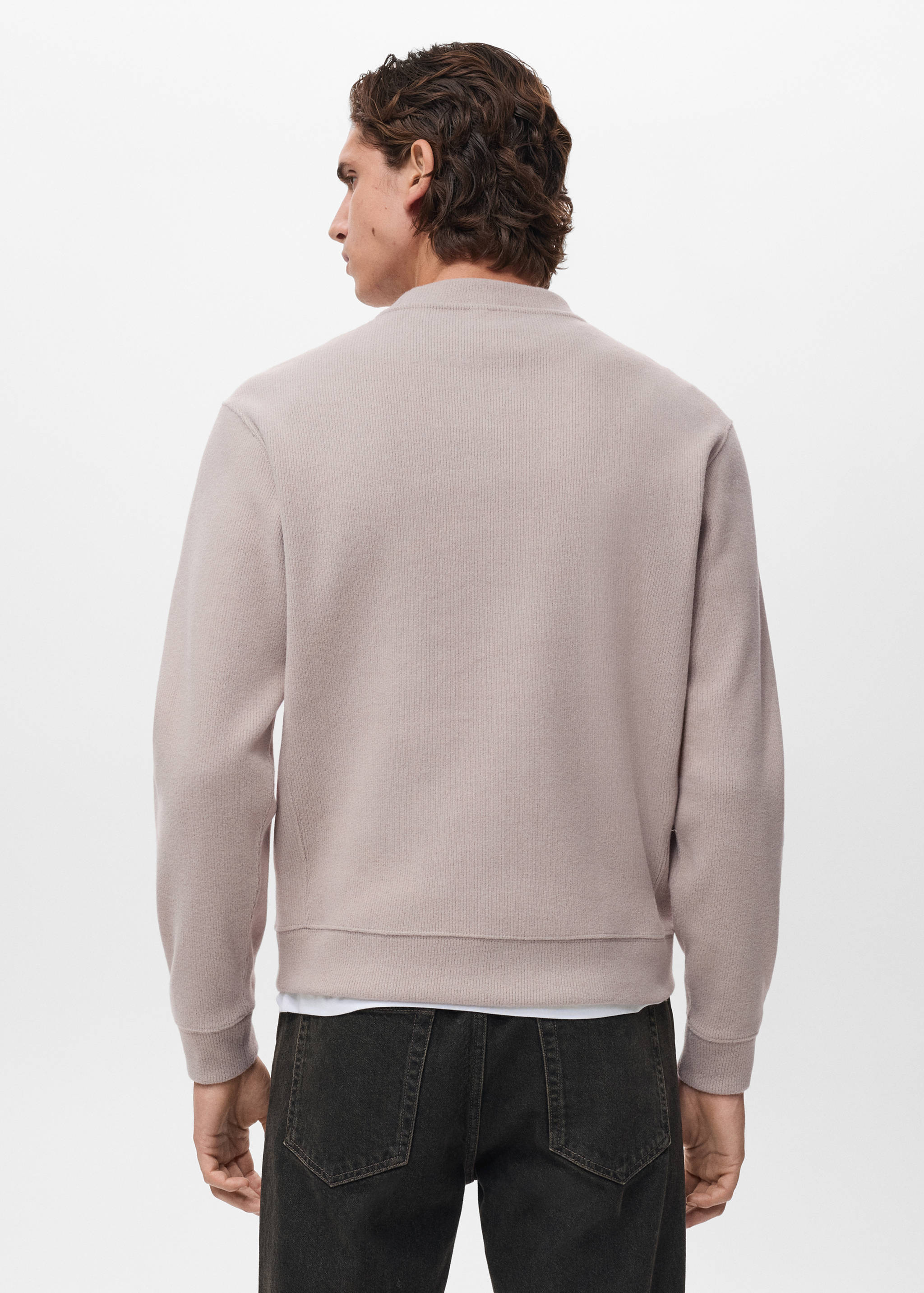 Regular Fit Sweatshirt aus Strick - Rückseite des Artikels