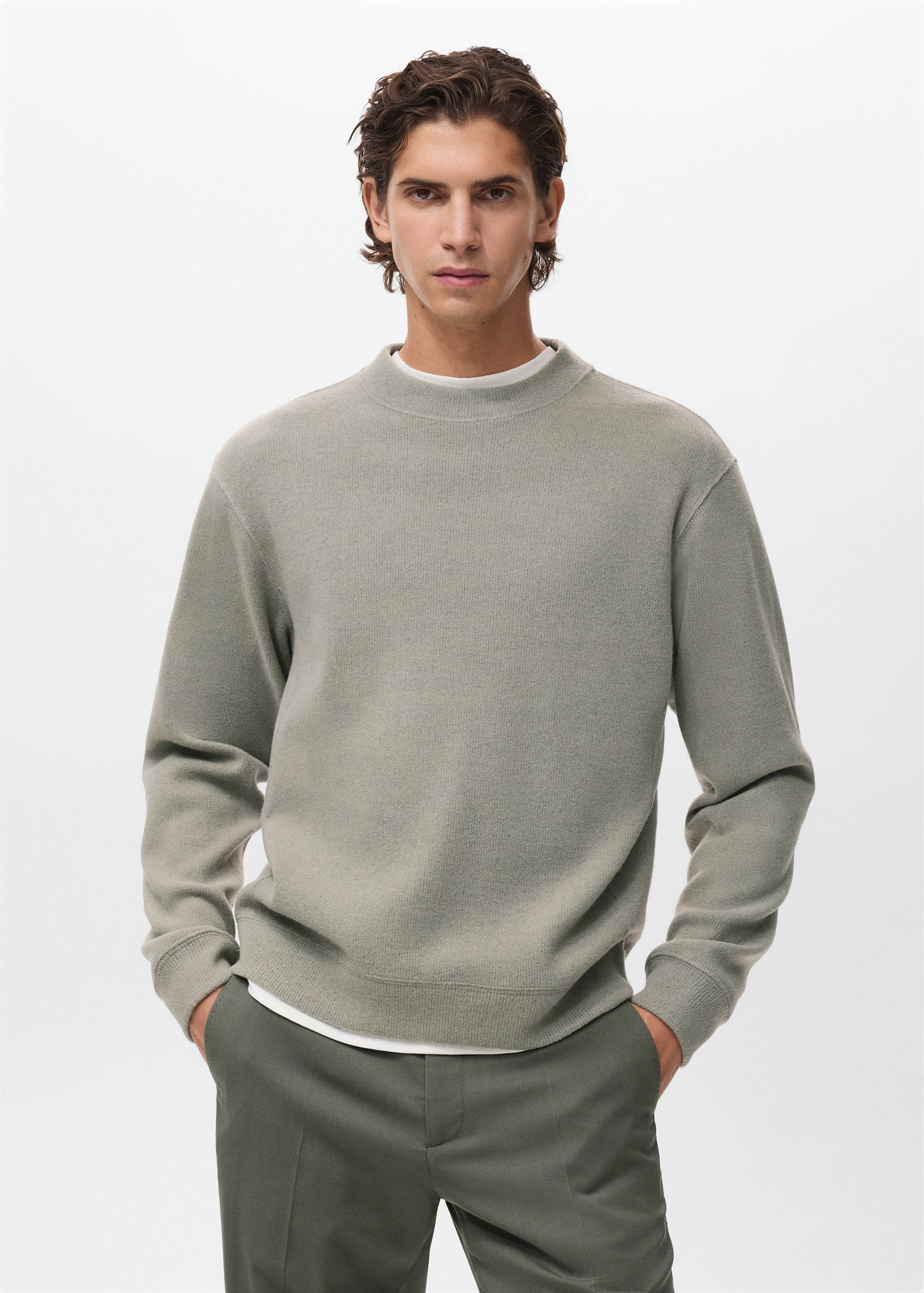 Regular Fit Sweatshirt aus Strick - Mittlere Ansicht
