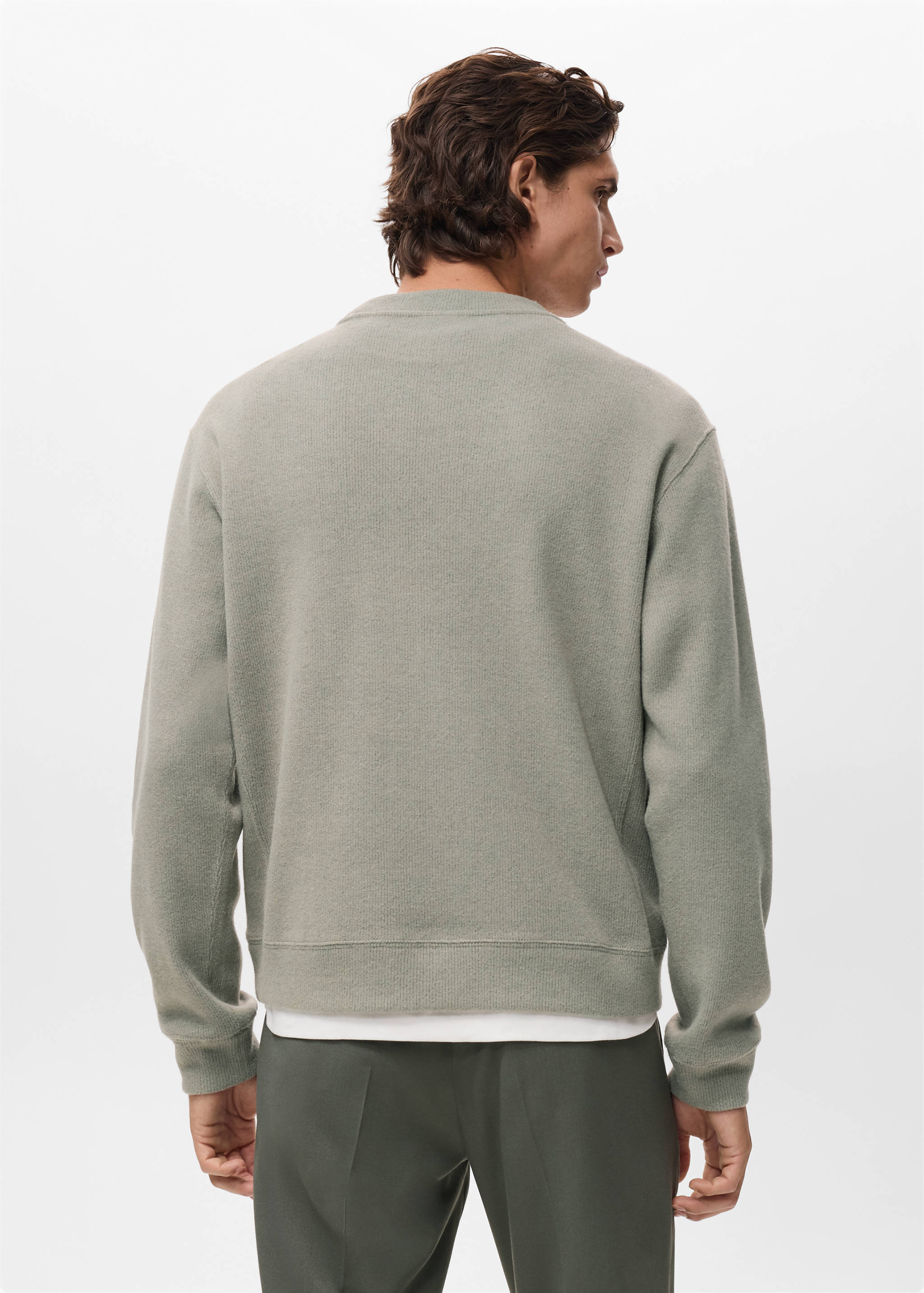 Regular Fit Sweatshirt aus Strick - Rückseite des Artikels