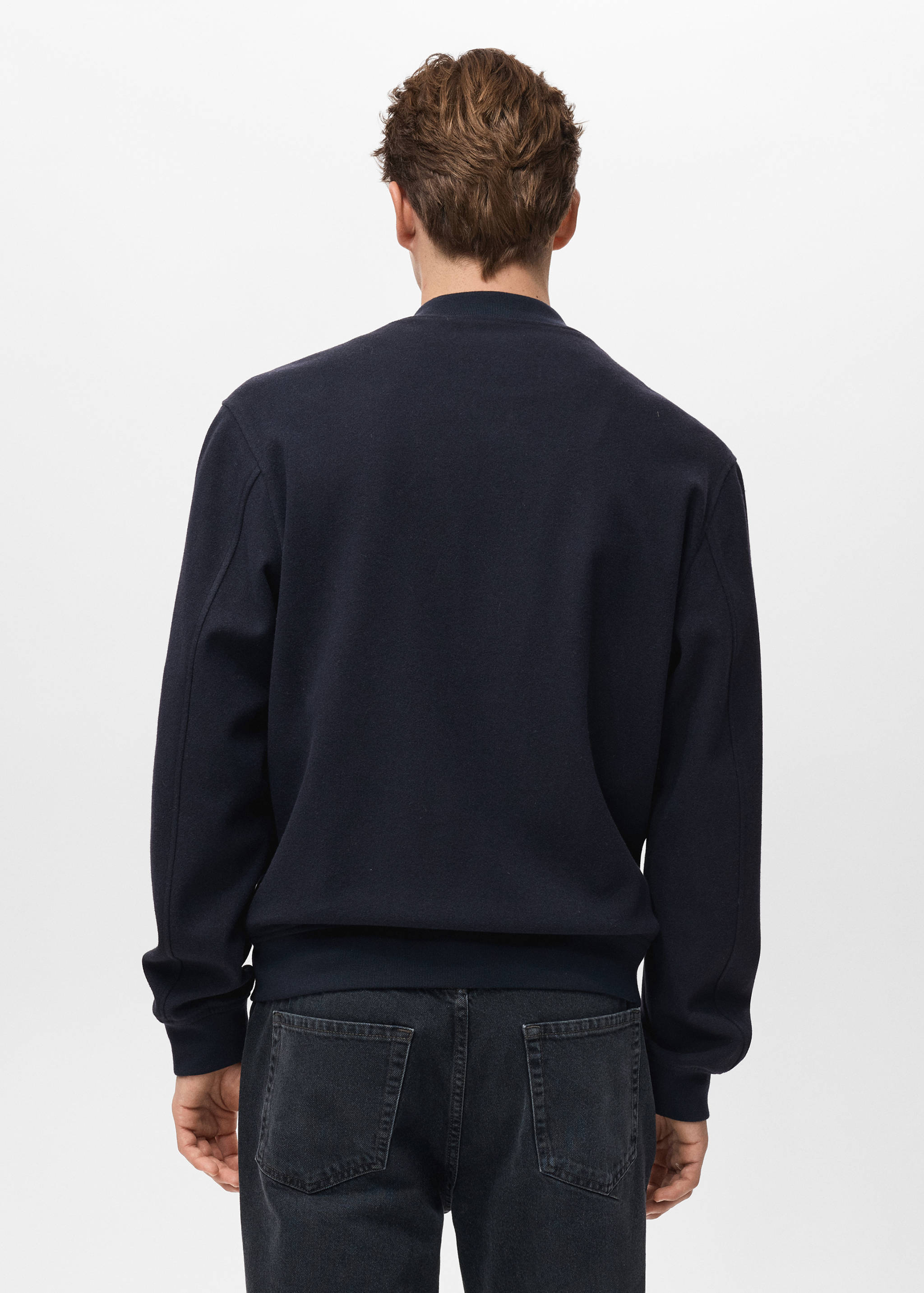Bomber hoodie with zip - Reverse of the article