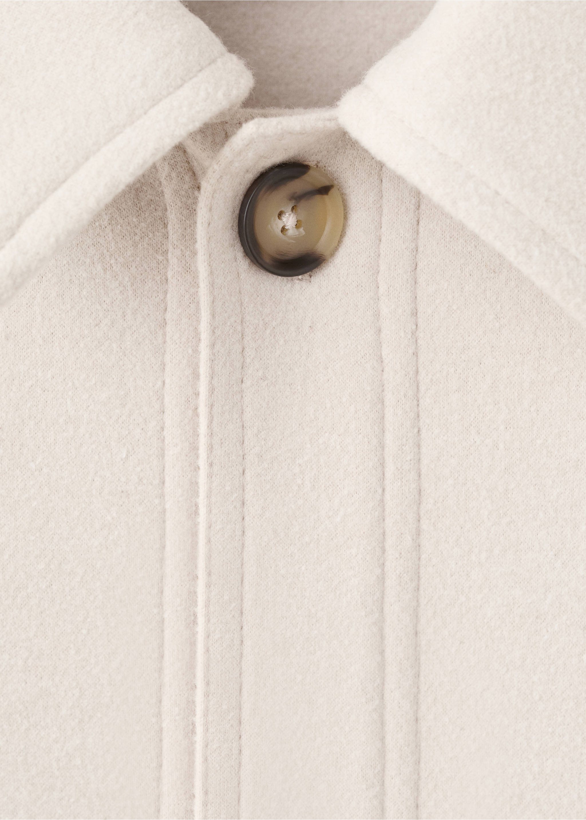 Regular fit flannel overshirt - Details of the article 8, Ecru. Ref: 17007906-00.