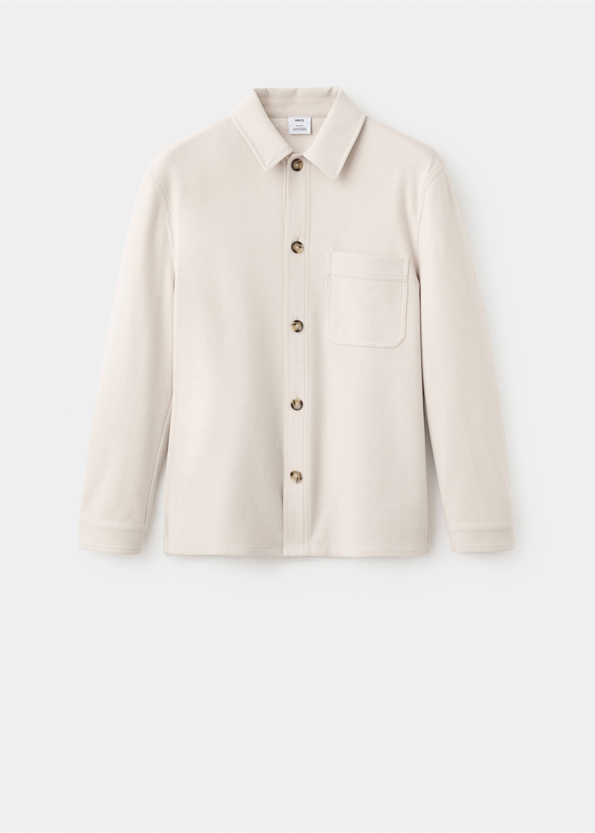 Regular fit flannel overshirt - Article without model, Ecru. Ref: 17007906-00.