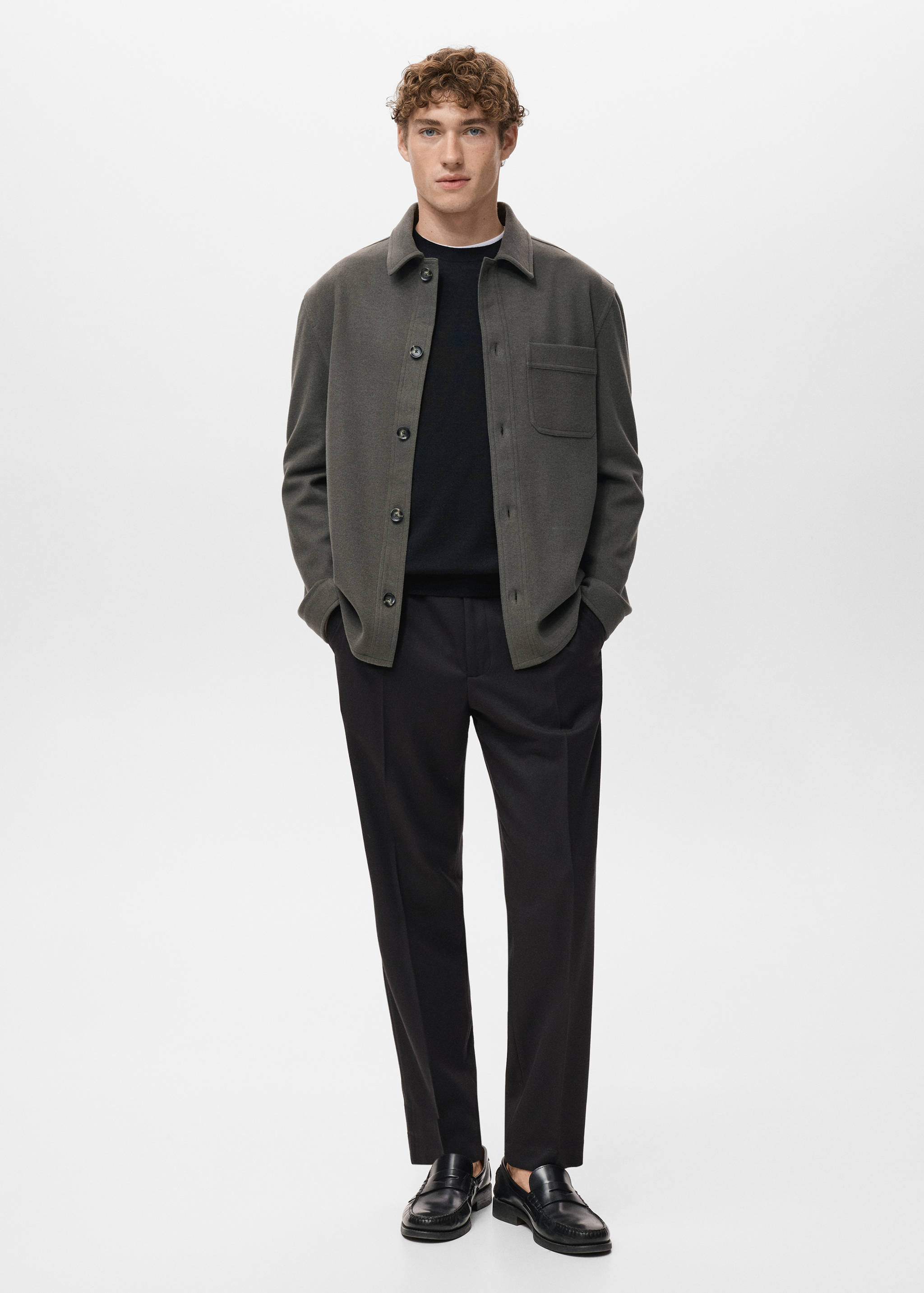 Regular fit flannel overshirt - General plane