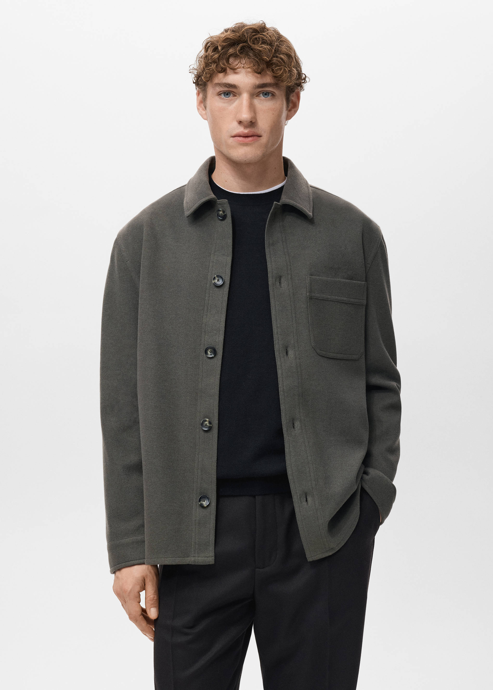 Regular fit flannel overshirt - Medium plane