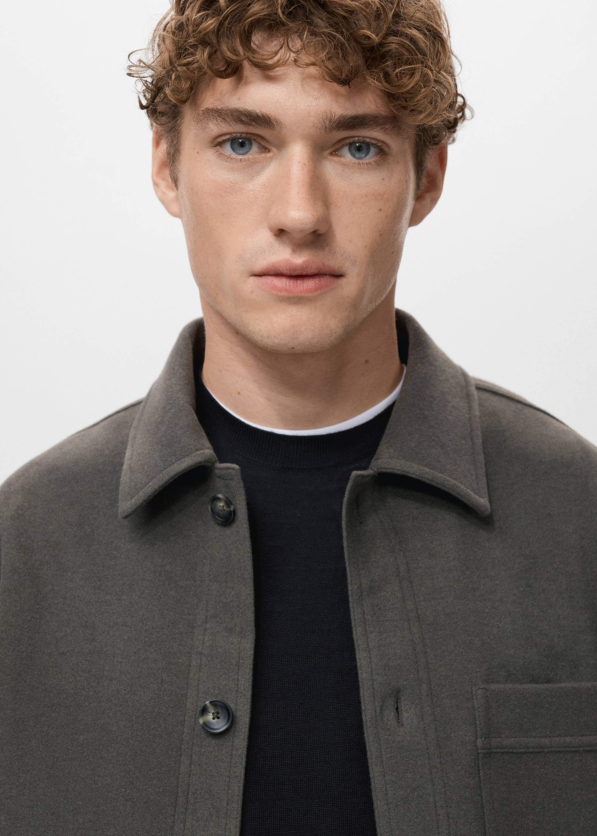 Regular fit flannel overshirt - Details of the article 1