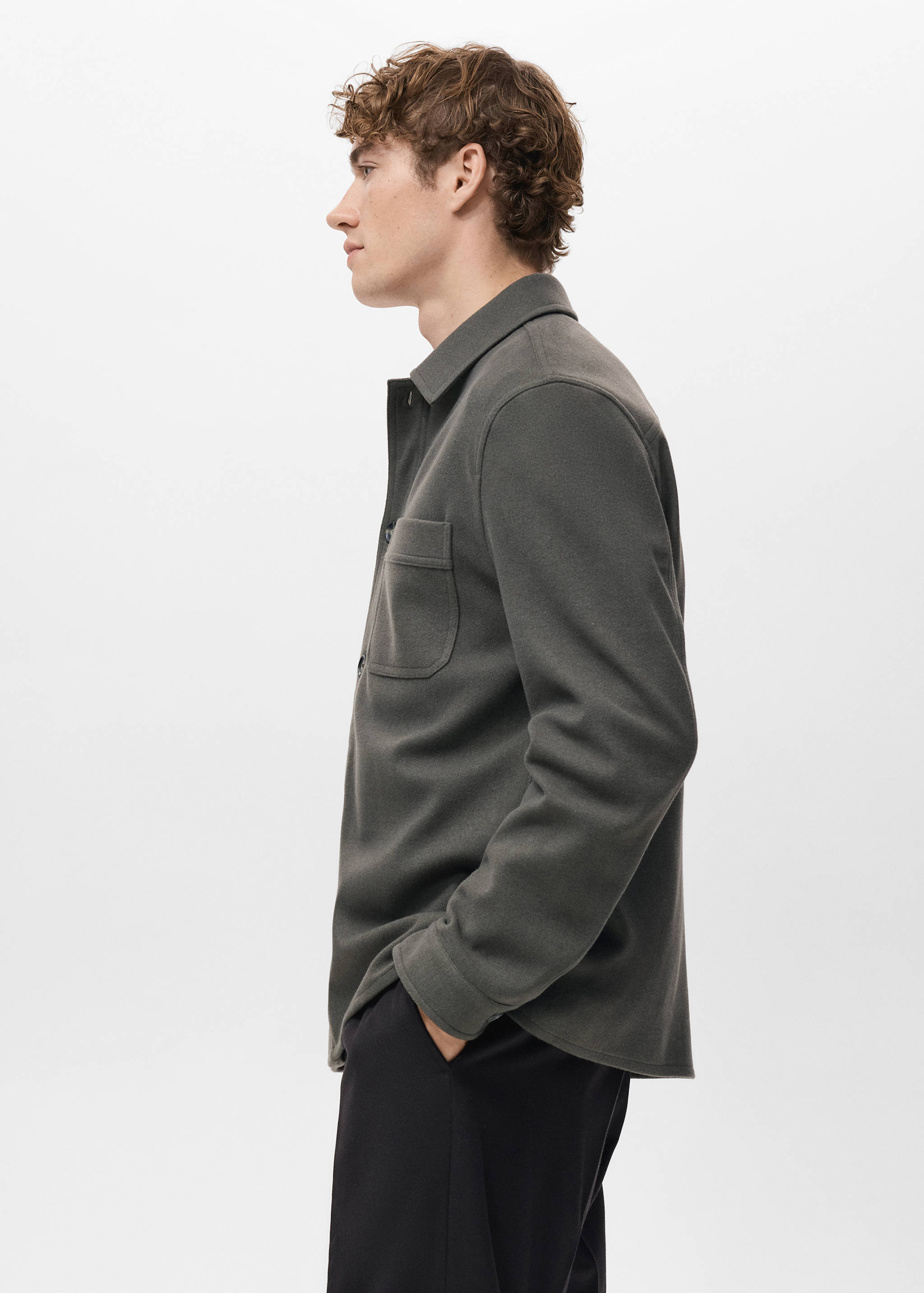 Regular fit flannel overshirt - Details of the article 2
