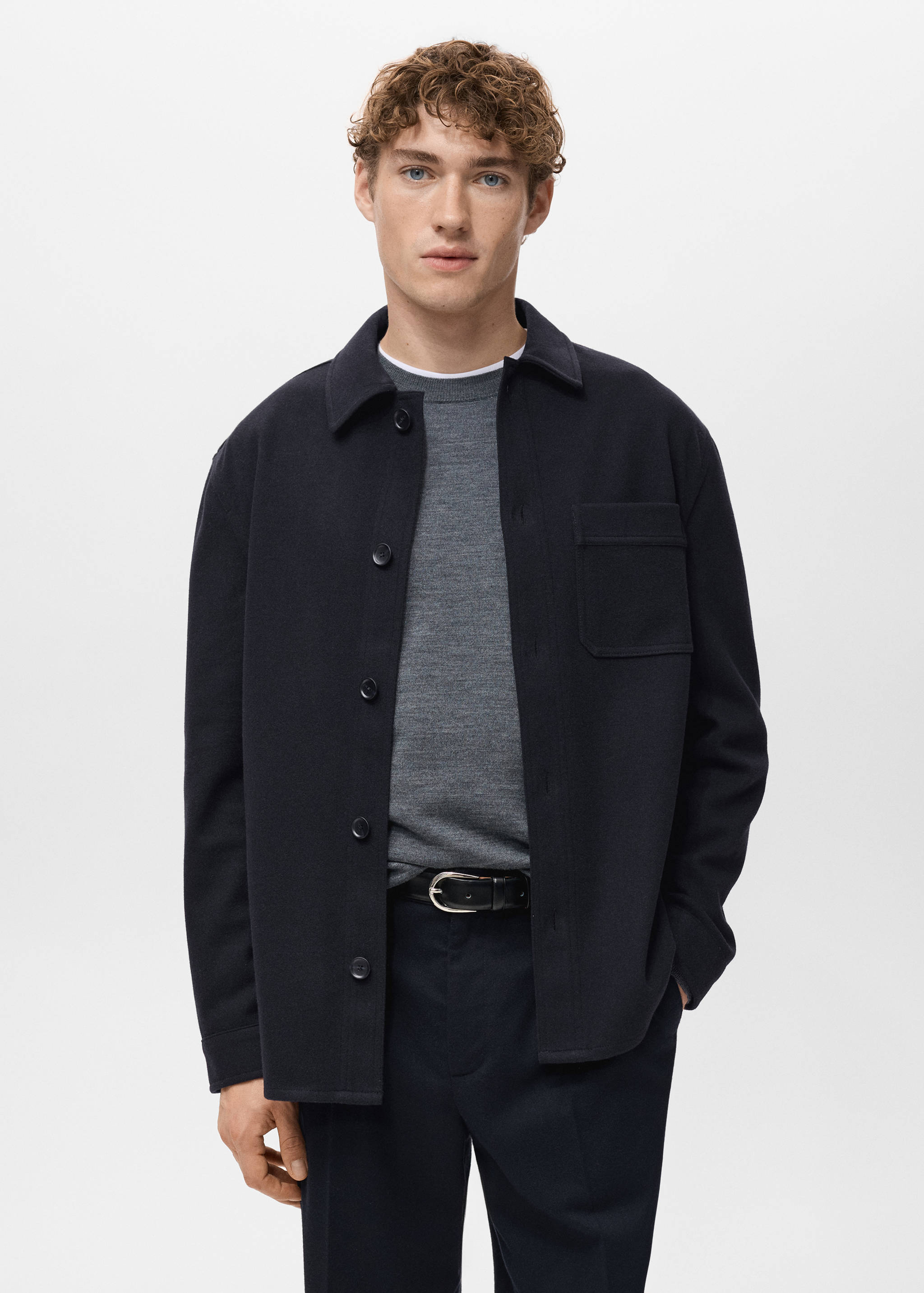 Regular fit flannel overshirt - Medium plane