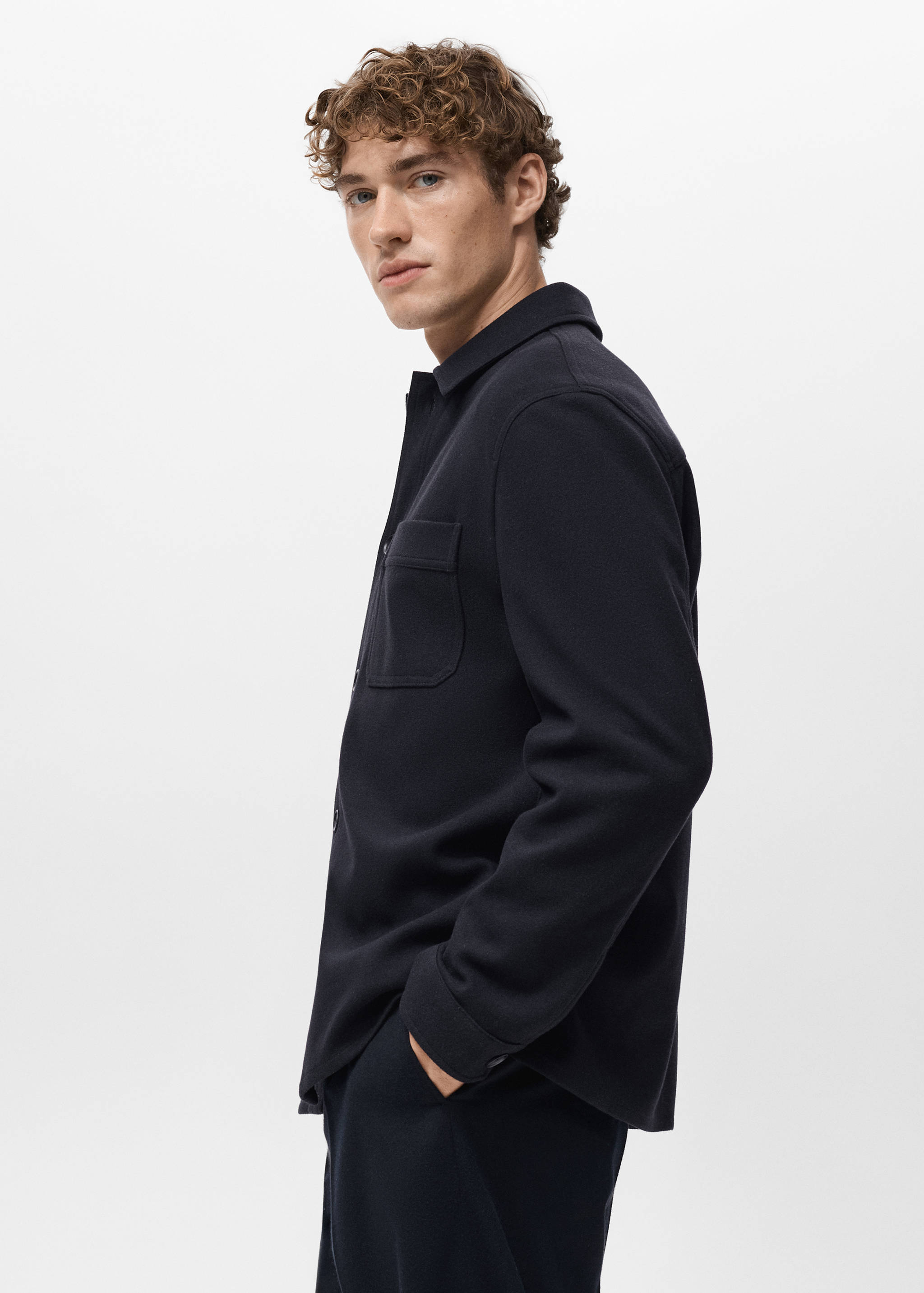 Regular fit flannel overshirt - Details of the article 2