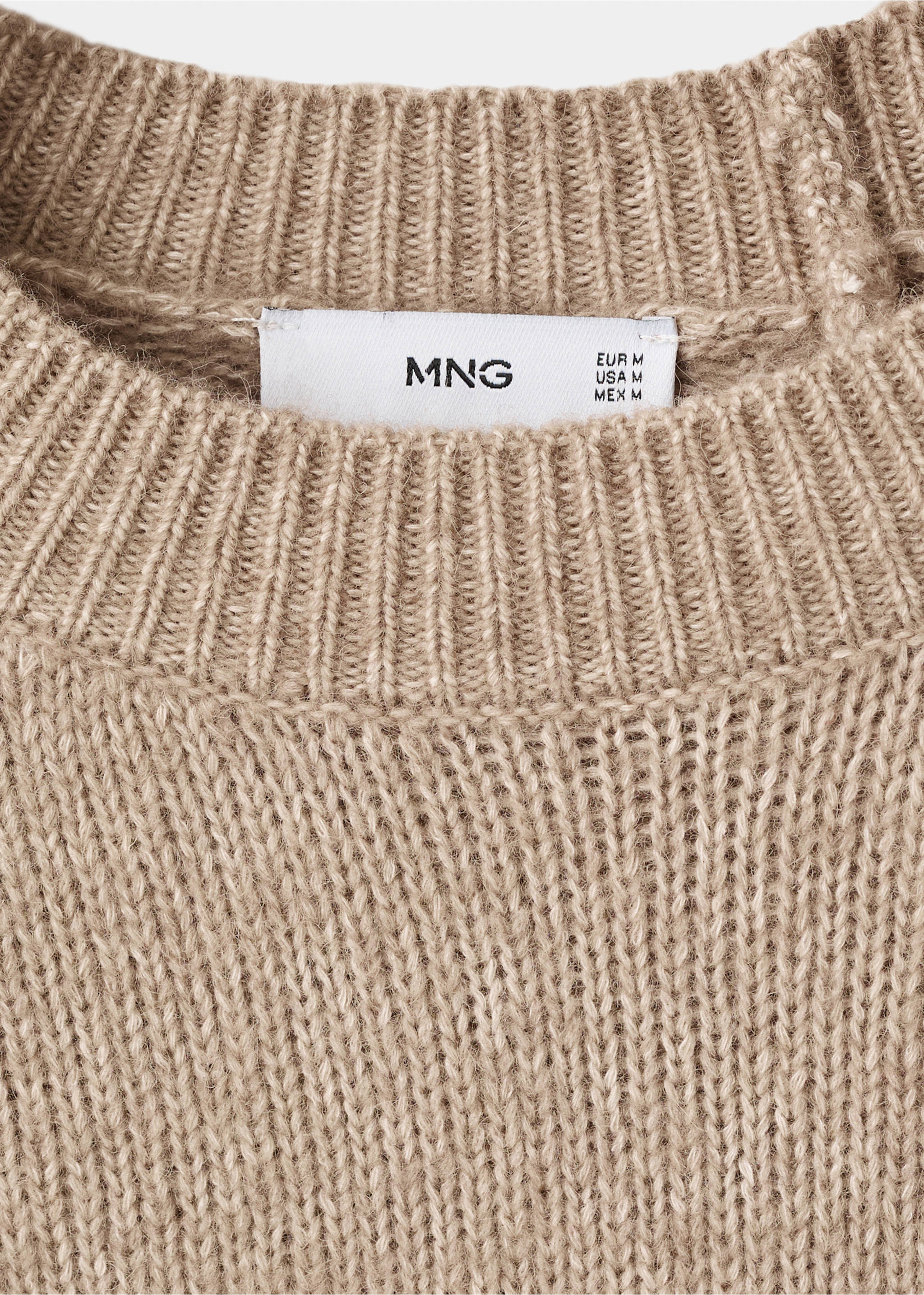 Feinstrick-Jersey aus Wollmischung - Detail des Artikels 8, Sandfarben. Ref: 17007908-00.