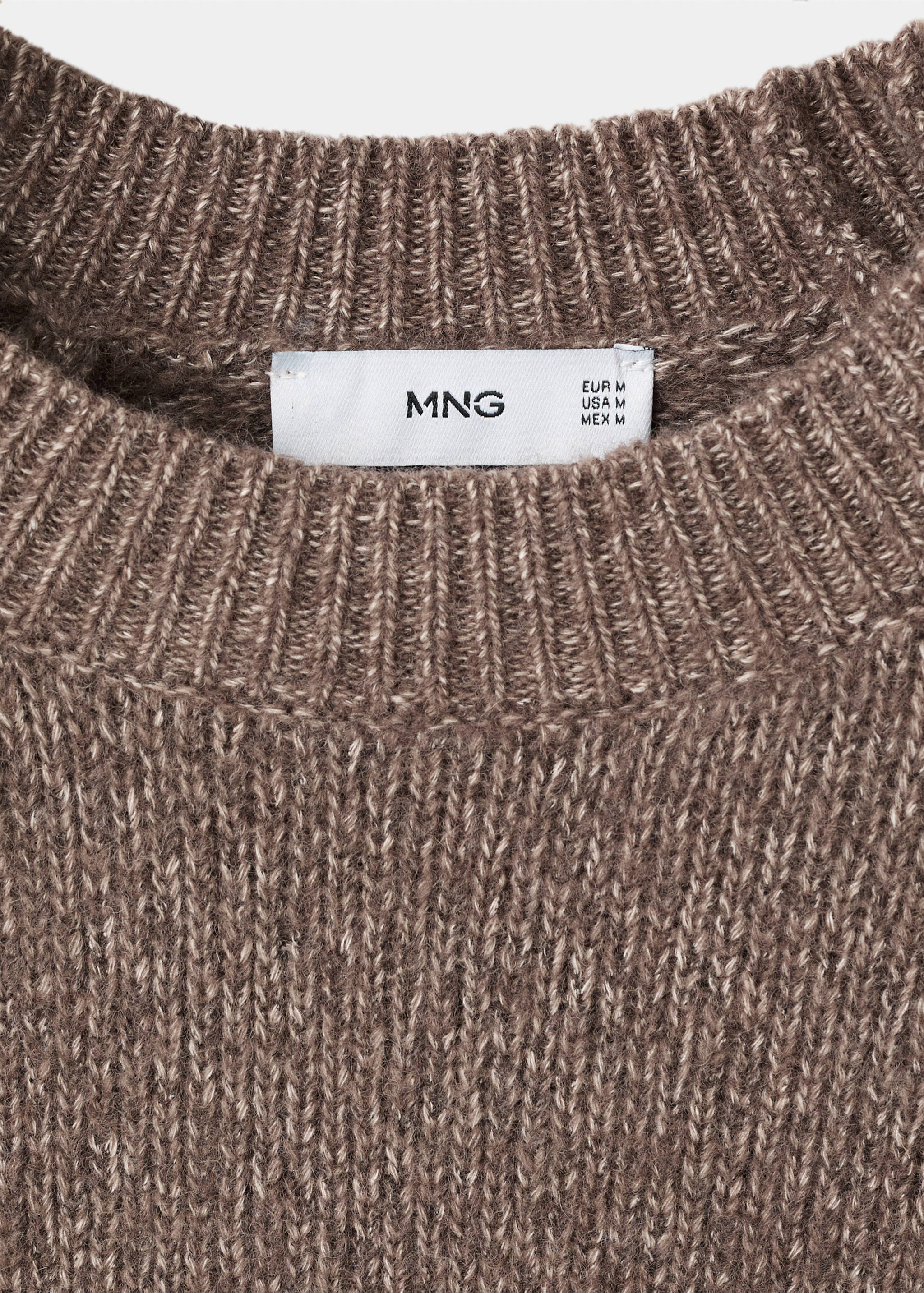 Fine-knit wool-blend sweater - Details of the article 8, Medium Brown. Ref: 17007908-00.