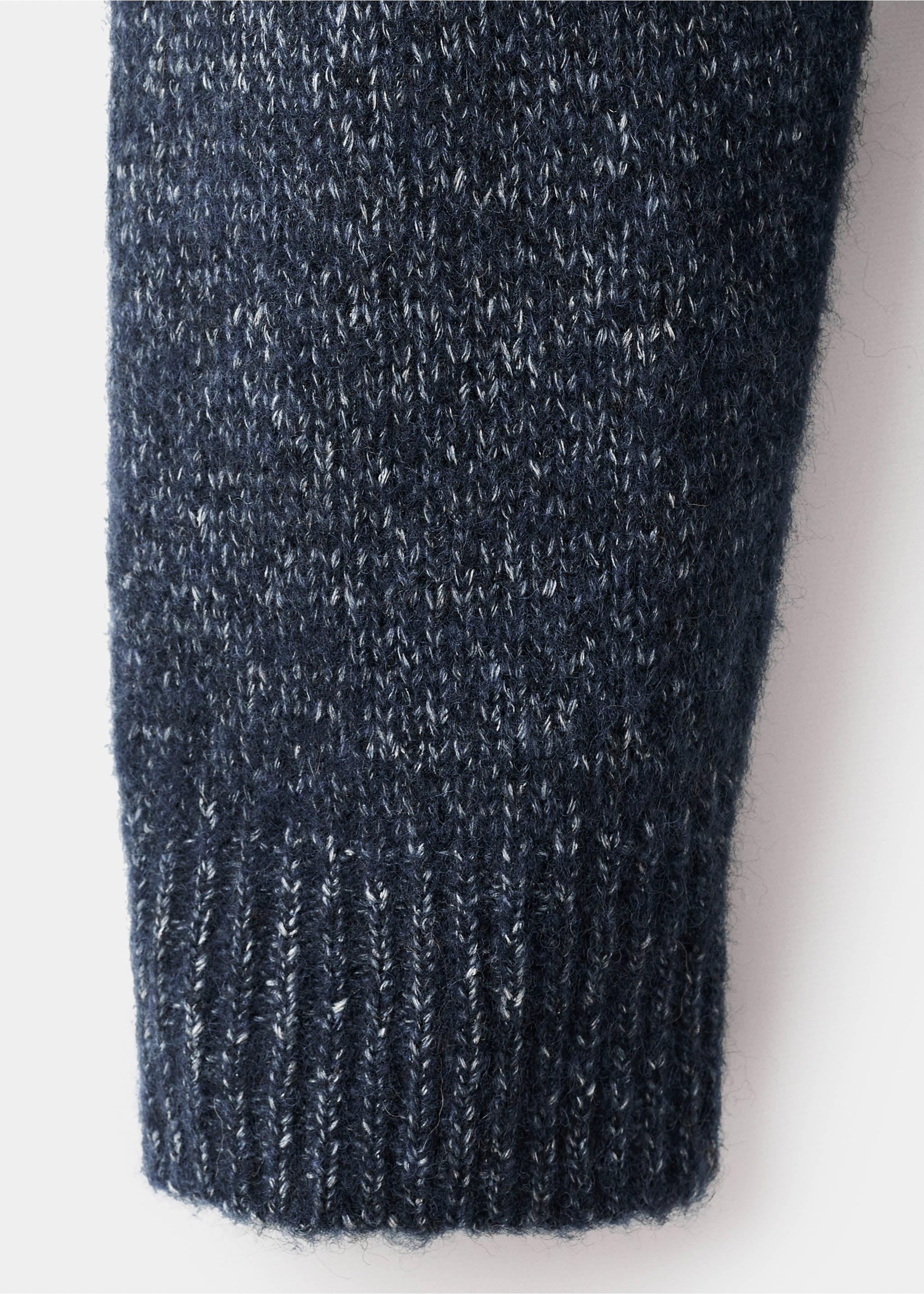 Fine-knit wool-blend sweater - Details of the article 8, Navy. Ref: 17007908-00.