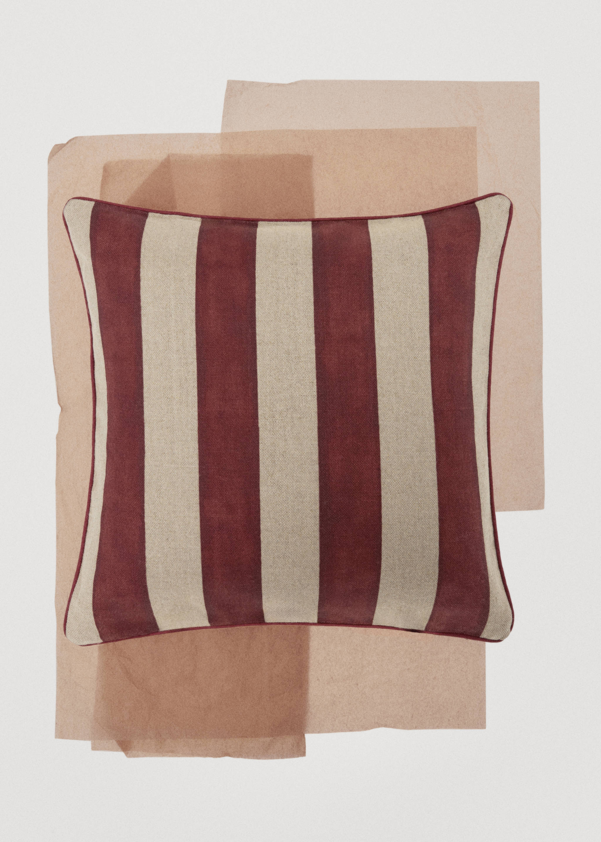 Housse coussin lin rayure liseré 50x50 cm - Détail de l'article 7