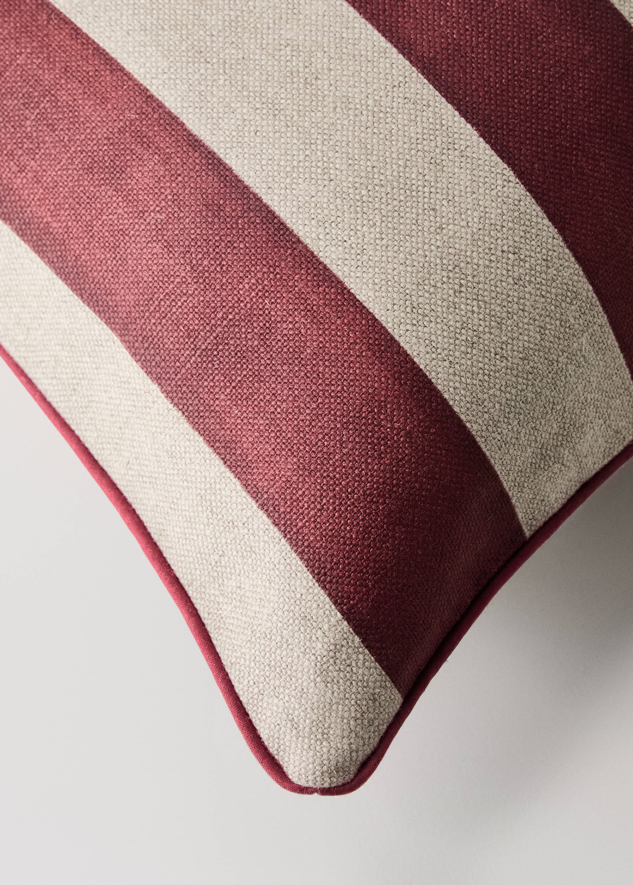 Housse coussin lin rayure liseré 50x50 cm - Détail de l'article 2