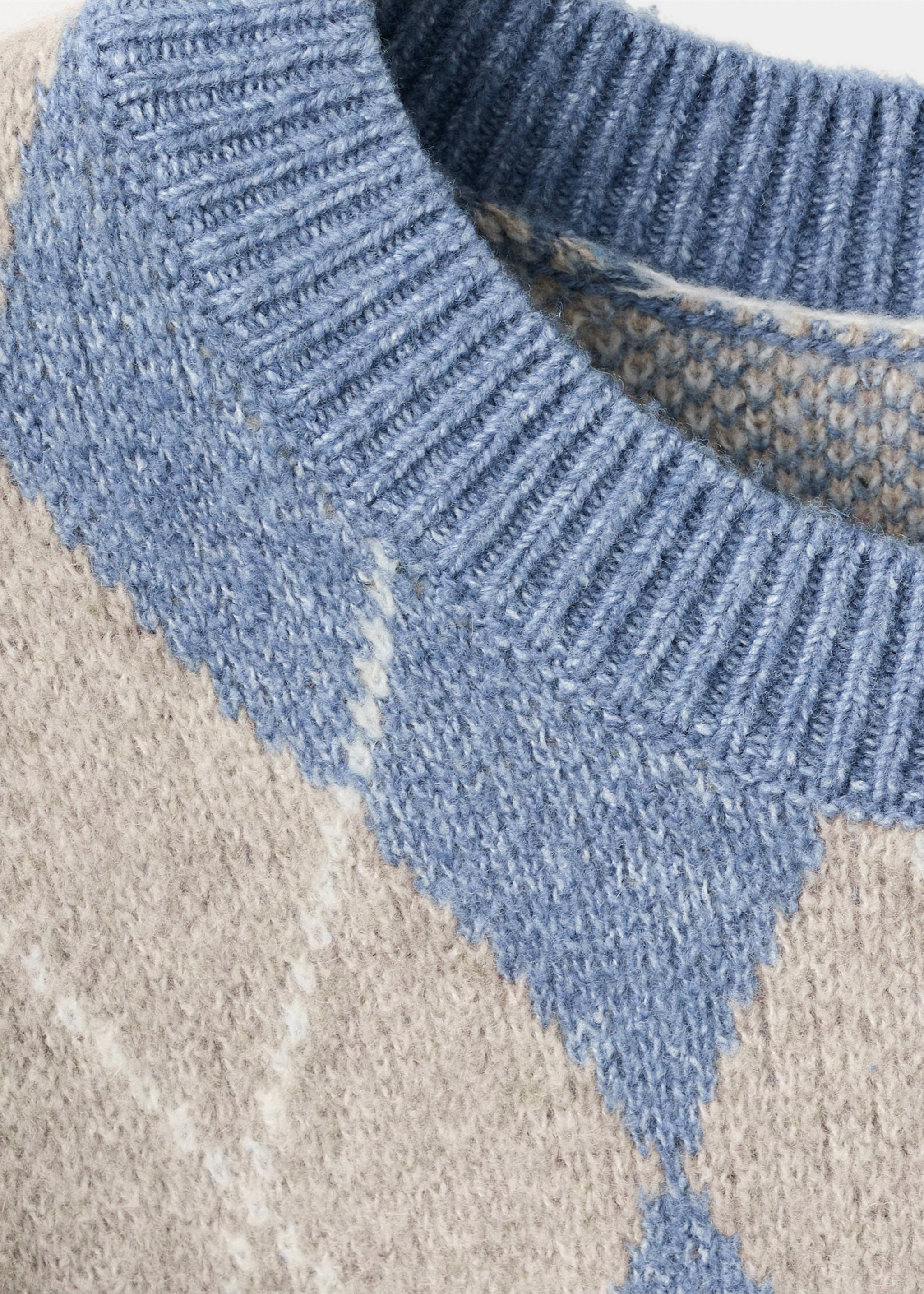 Rhombus design sweater - Details of the article 8, Blue. Ref: 17008272-00.