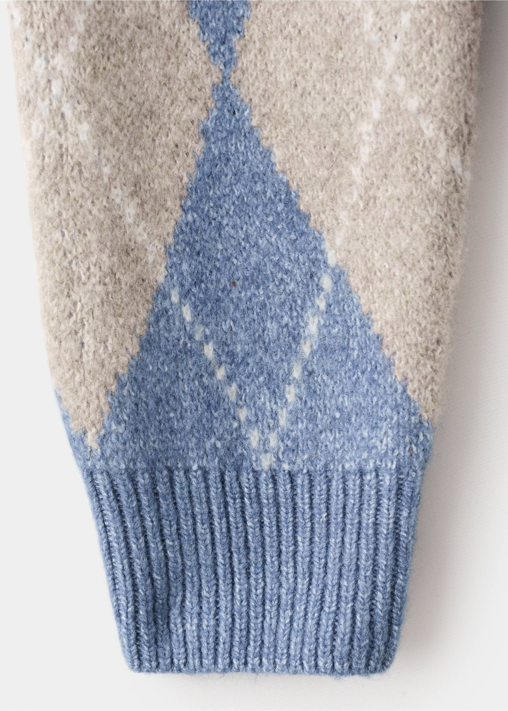 Rhombus design sweater - Details of the article 0, Blue. Ref: 17008272-00.