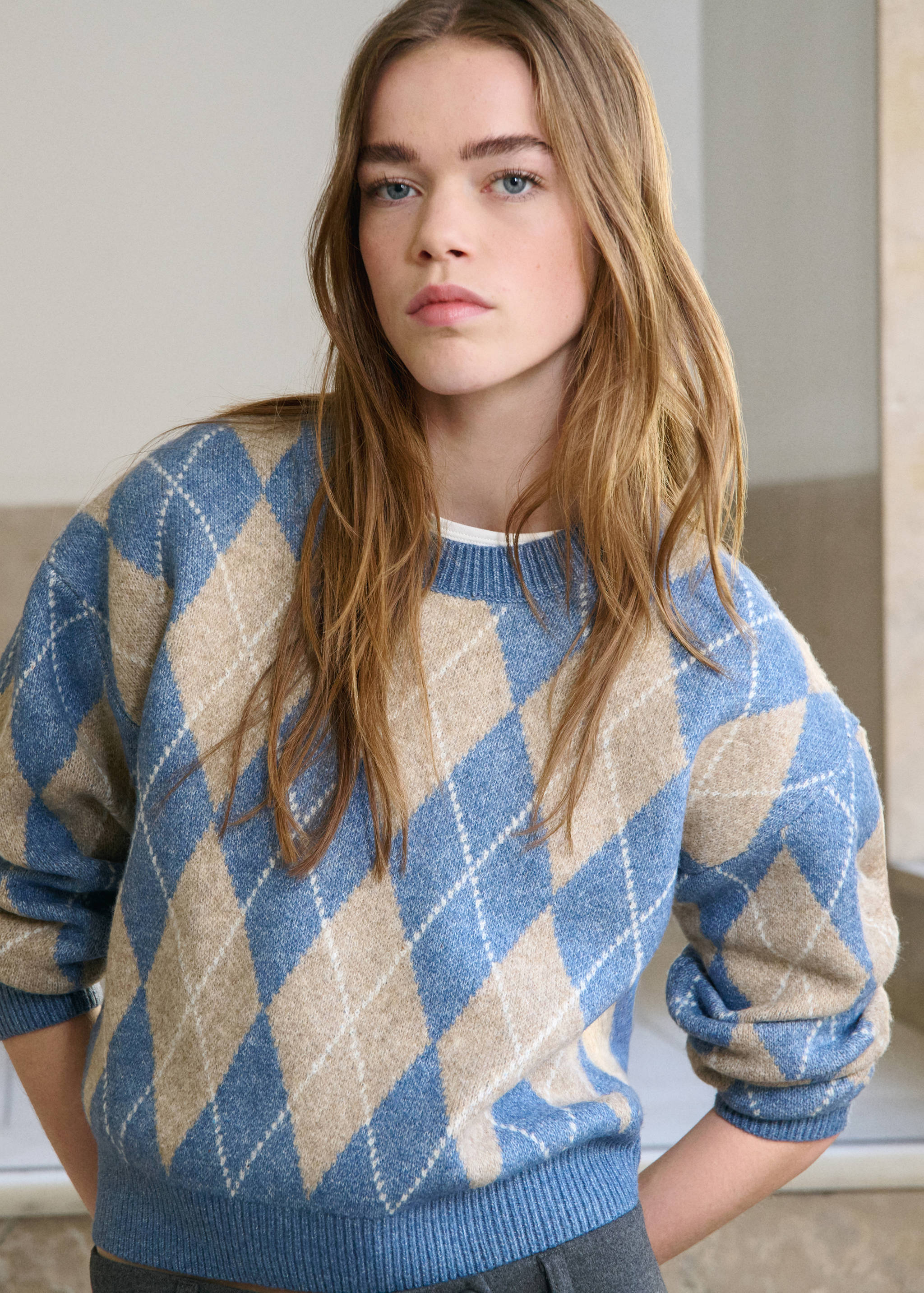 Rhombus design sweater - Details of the article 5