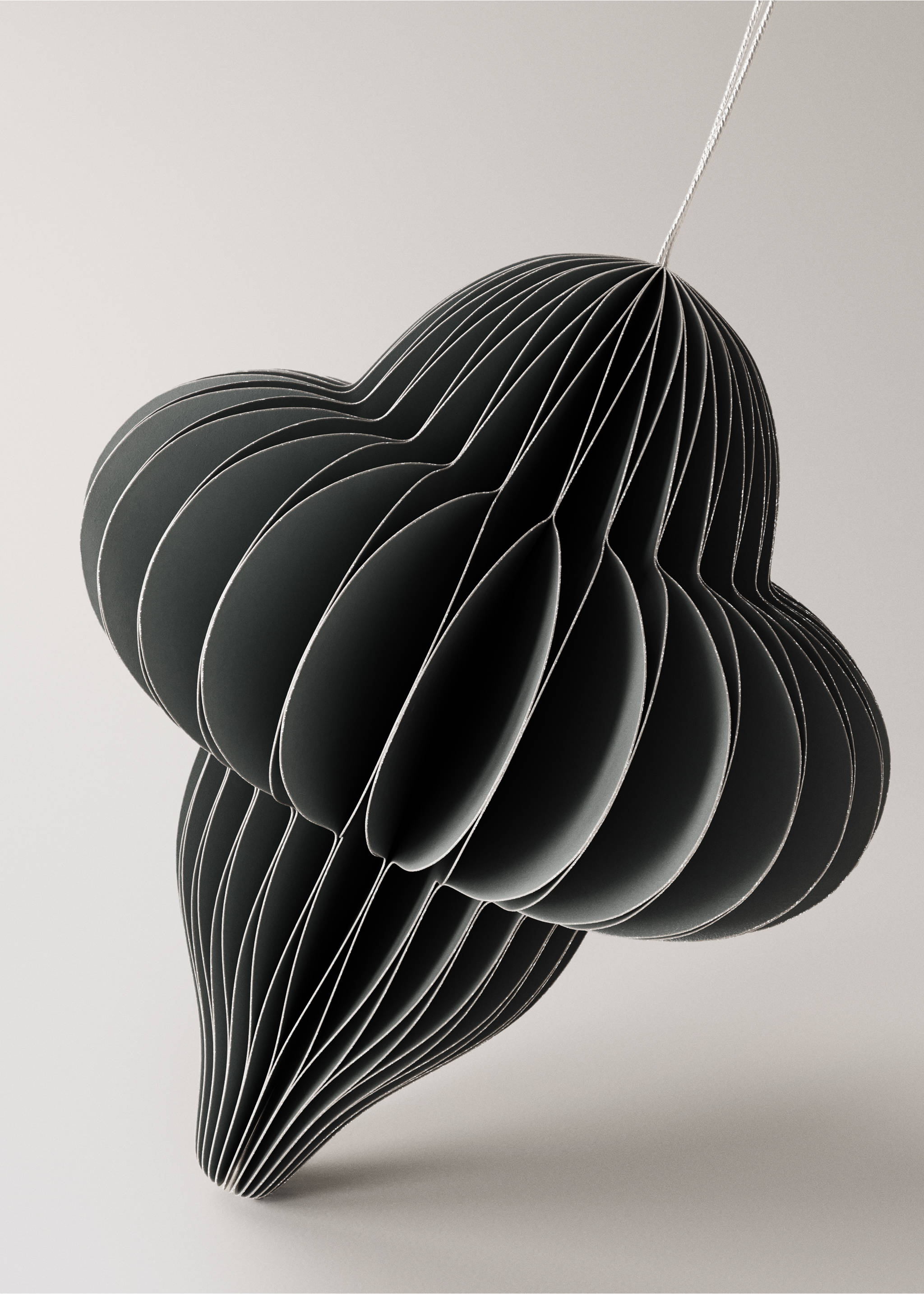 Medium paper tree decorations - Details of the article 2, Grey. Ref: 17008309-00.