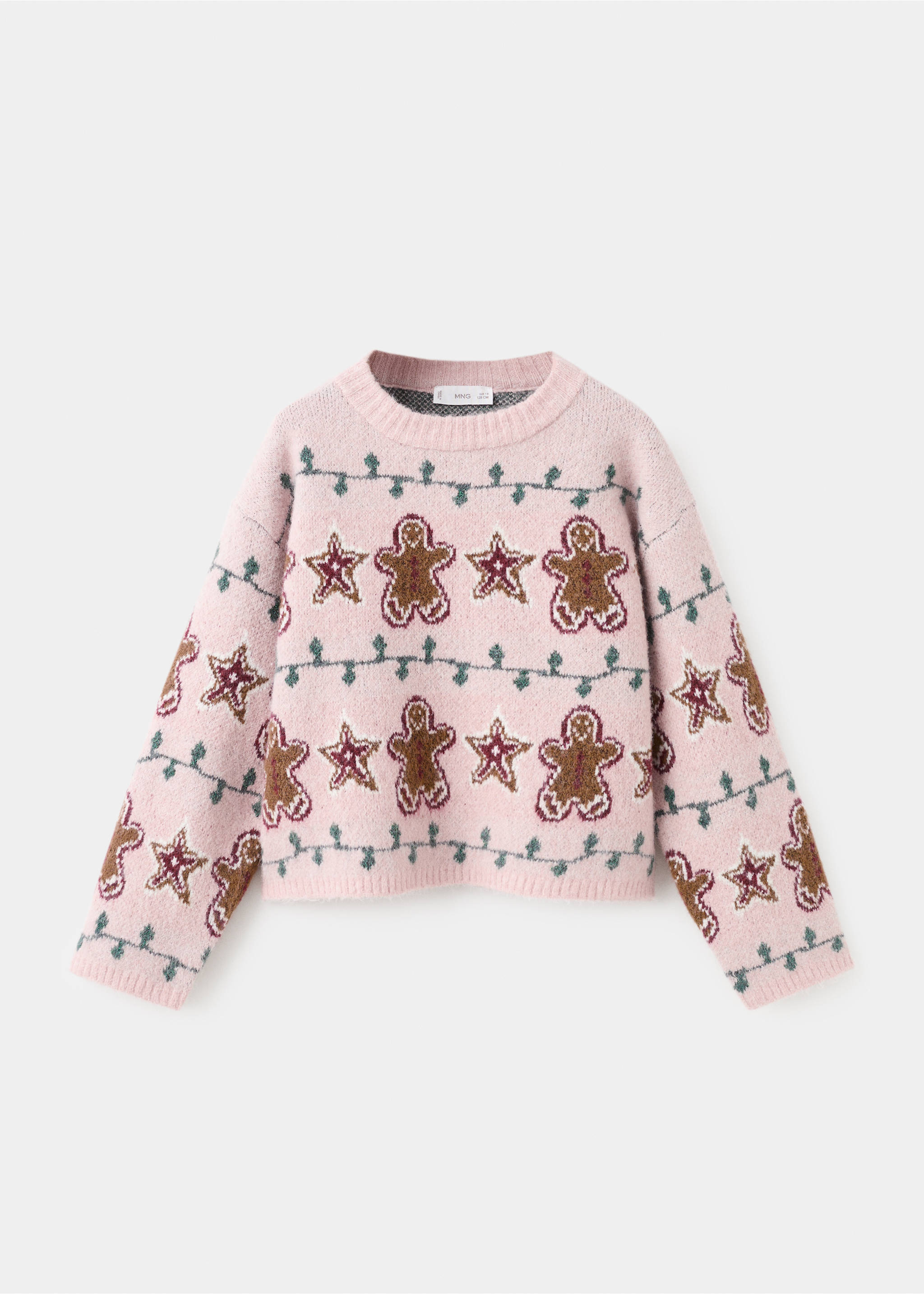 Jersey punto estampado navideño - Artículo sin modelo, Rosa. Ref: 17009109-00.