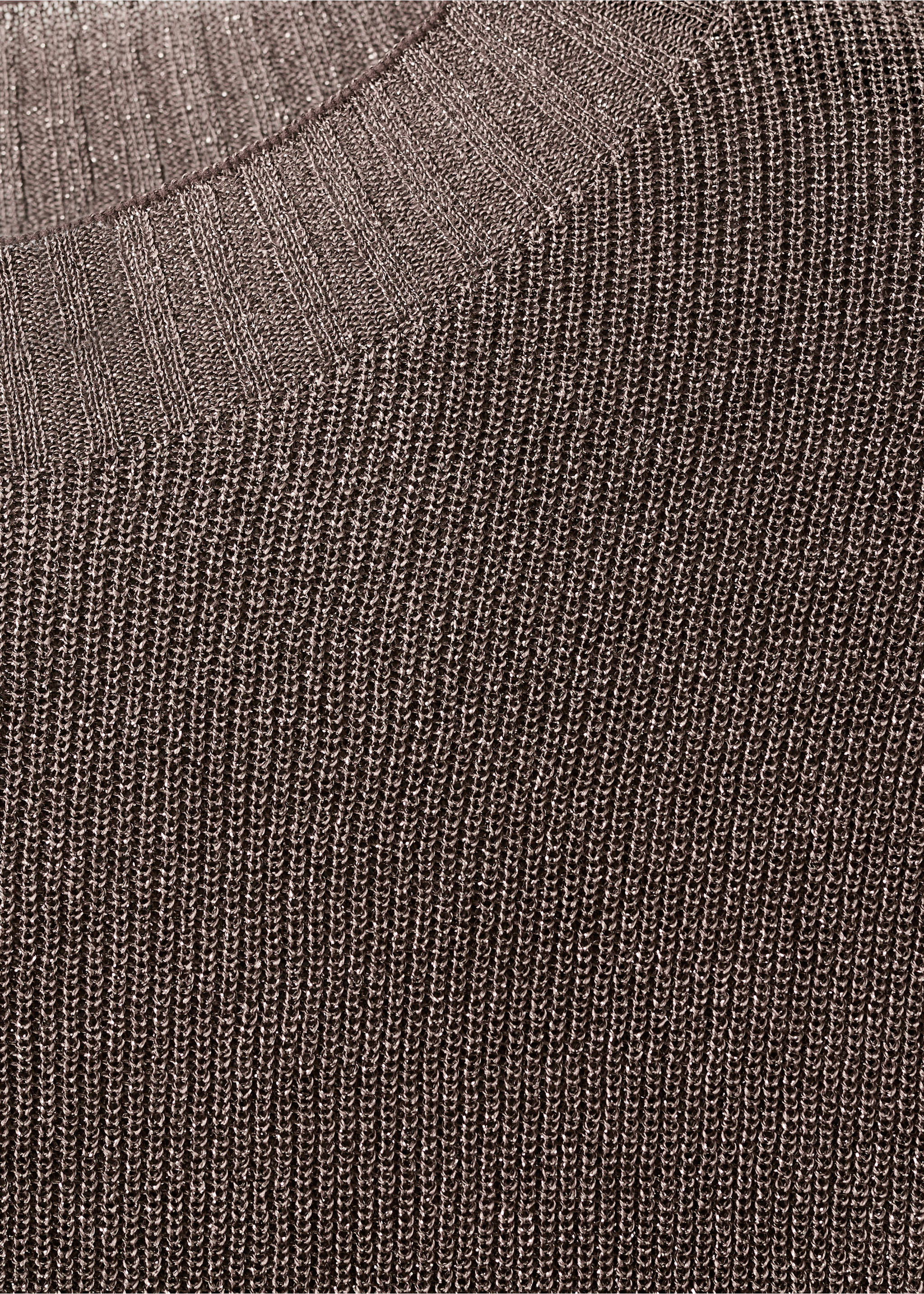 Fine-knit lurex sweater - Details of the article 8, Chocolate. Ref: 17009121-00.