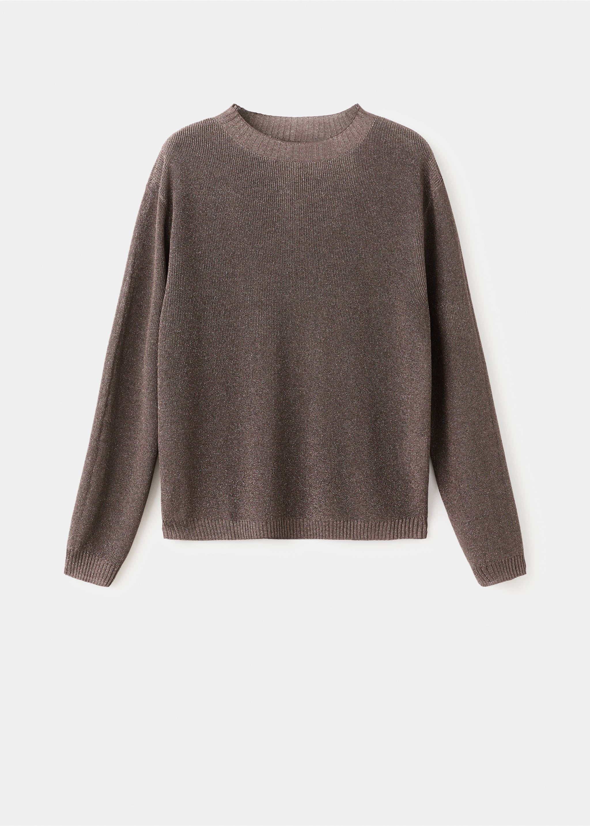 Fine-knit lurex sweater - Article without model, Chocolate. Ref: 17009121-00.