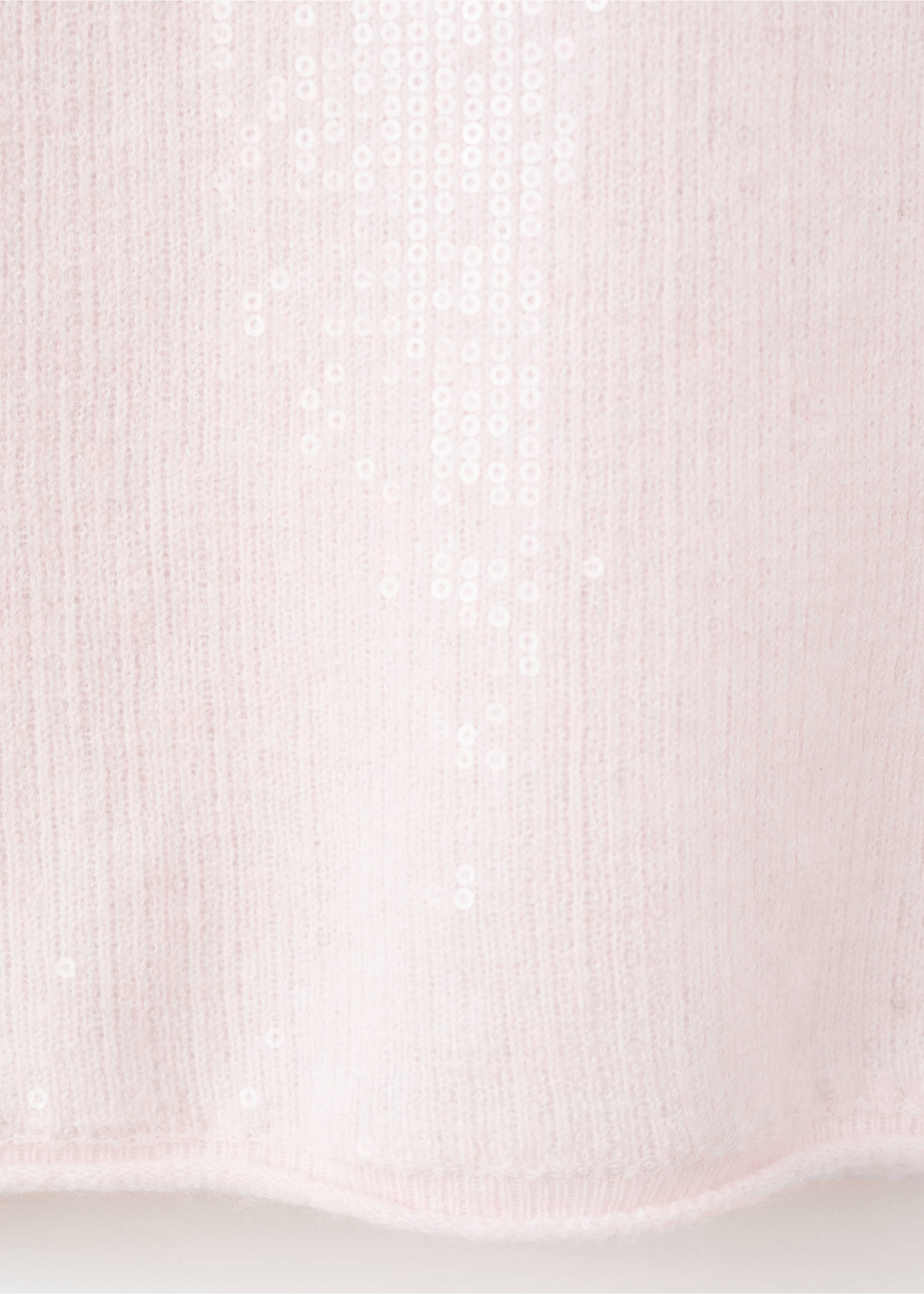 Short-sleeved sequin sweater - Details of the article 0, Pastel Pink. Ref: 17009127-00.
