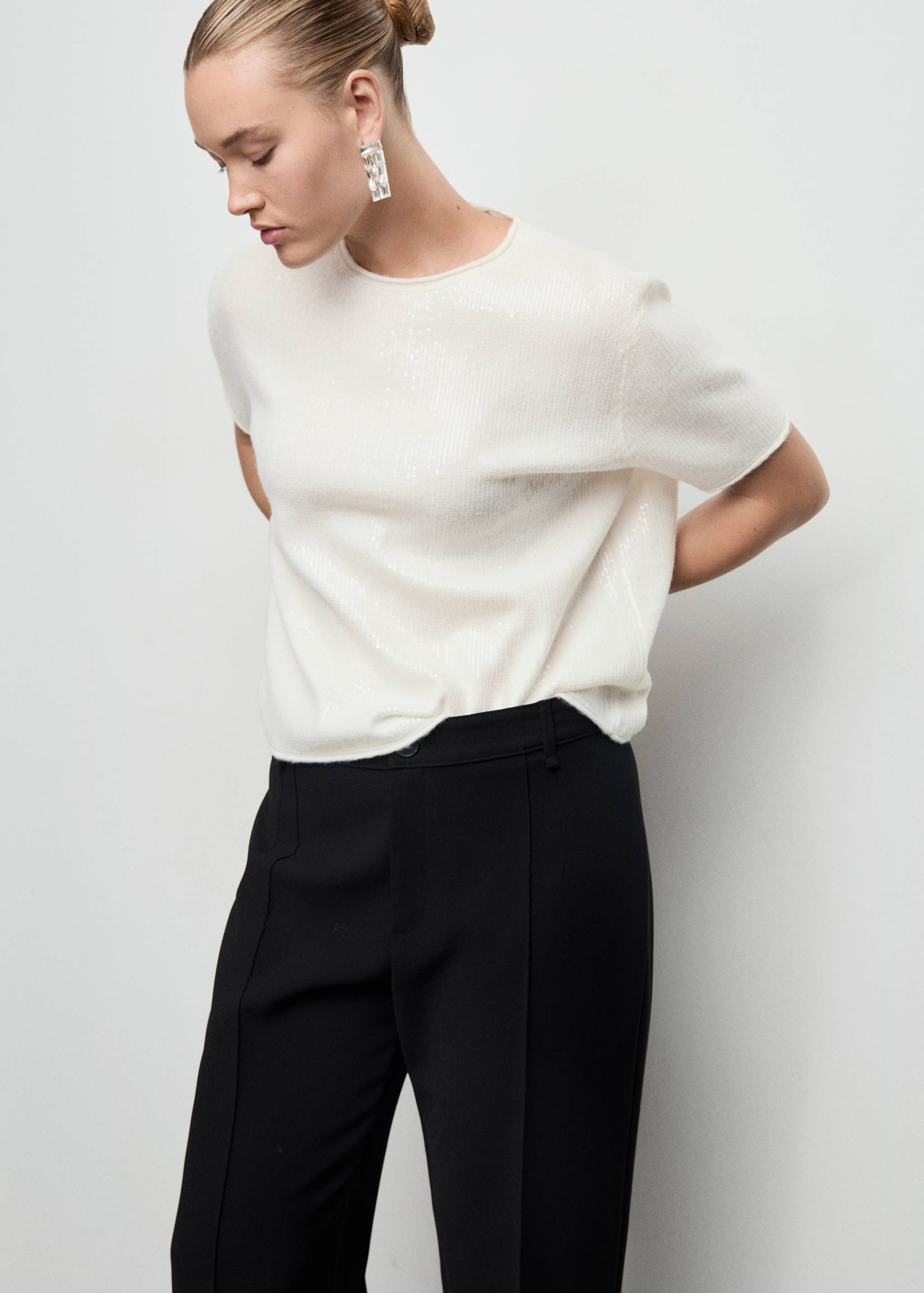 Short-sleeved sequin sweater - Details of the article 5