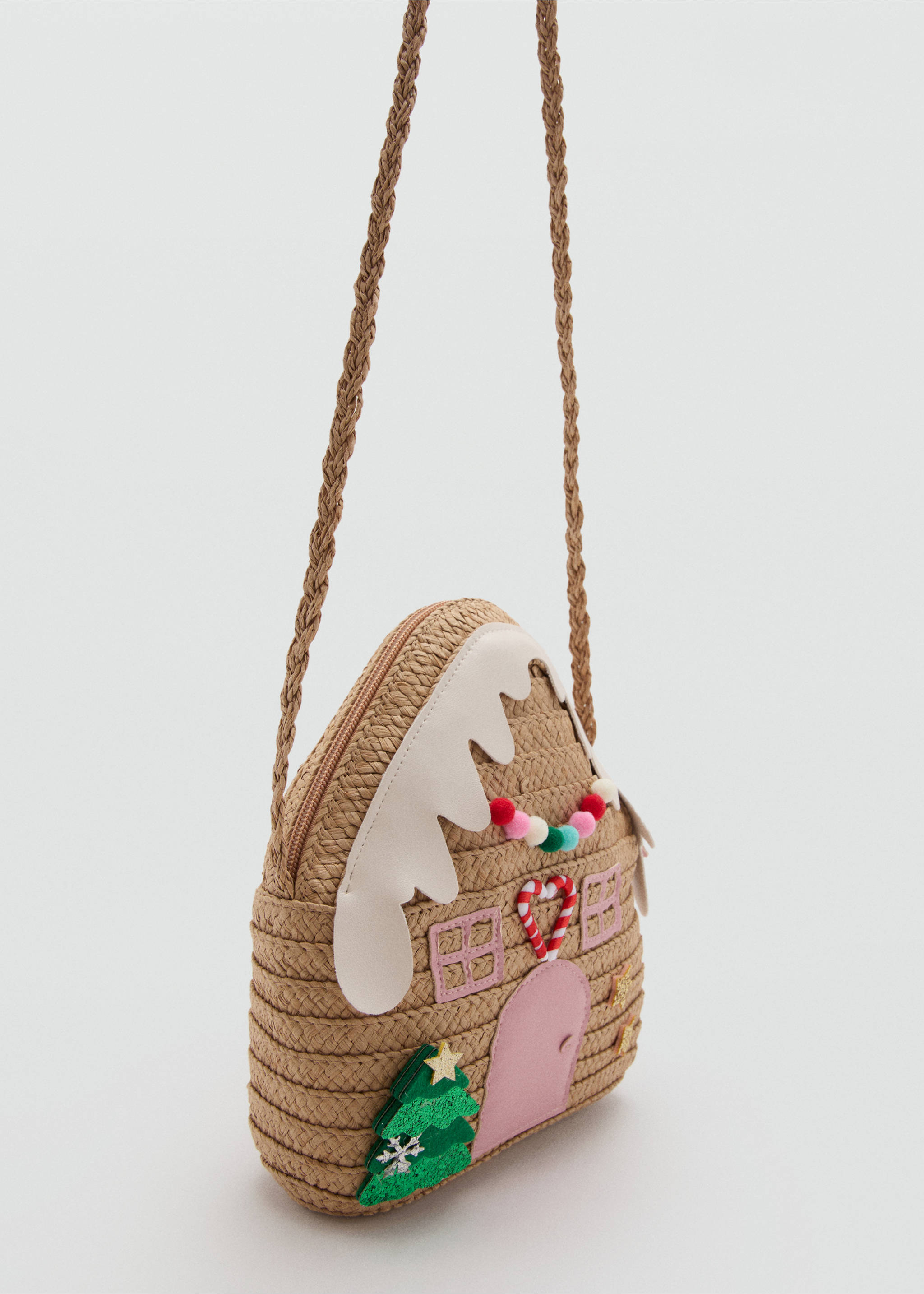 Handbag with Christmas motif - Medium plane, Sand. Ref: 17009211-00.