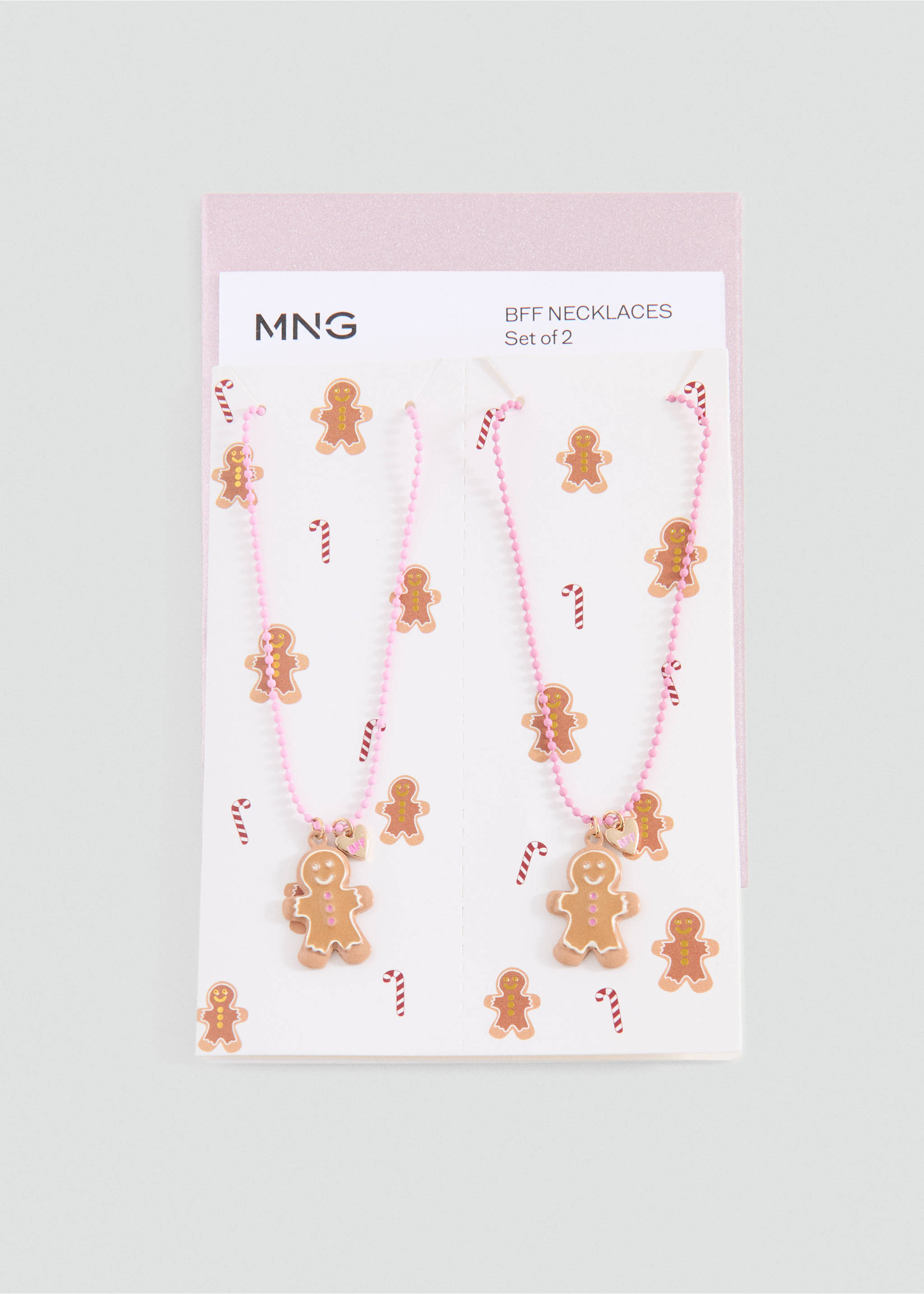 Pack of 2 Christmas necklaces - Details of the article 1, Pale Pink. Ref: 17009212-00.